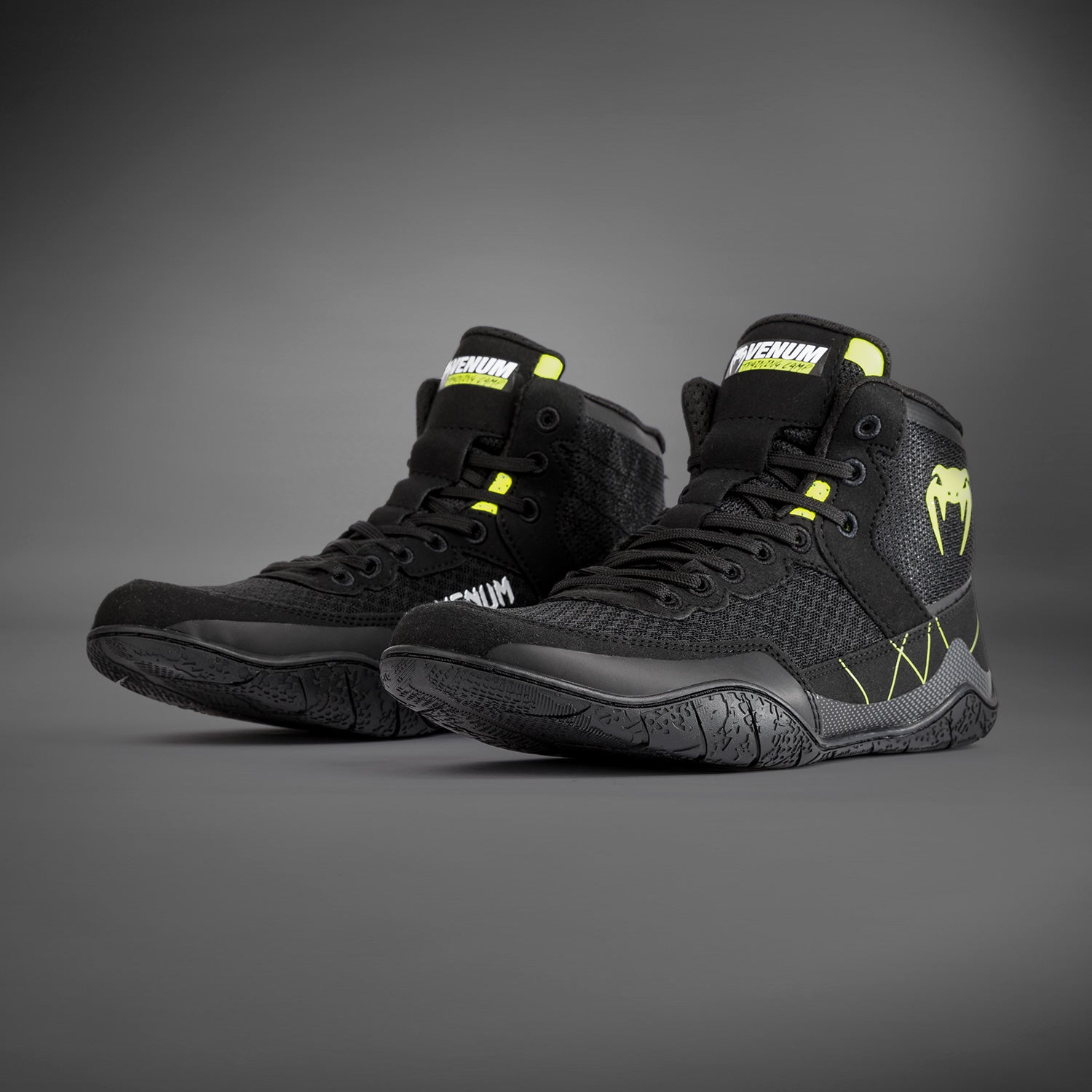 Venum Training Camp Wrestling Shoes Black/Neon Green Venum