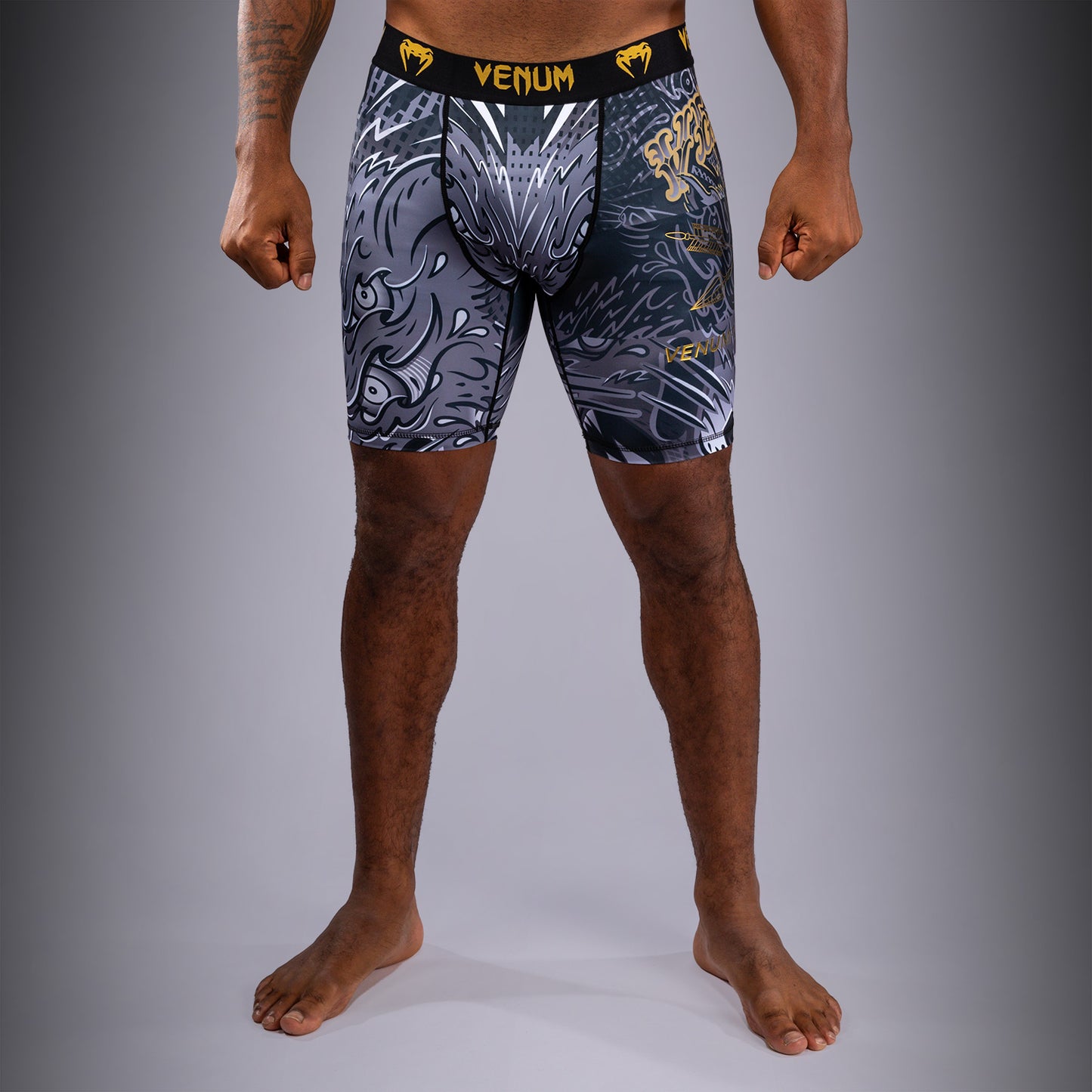 Venum Wolf Atak Vale Tudo Shorts - Black/Grey