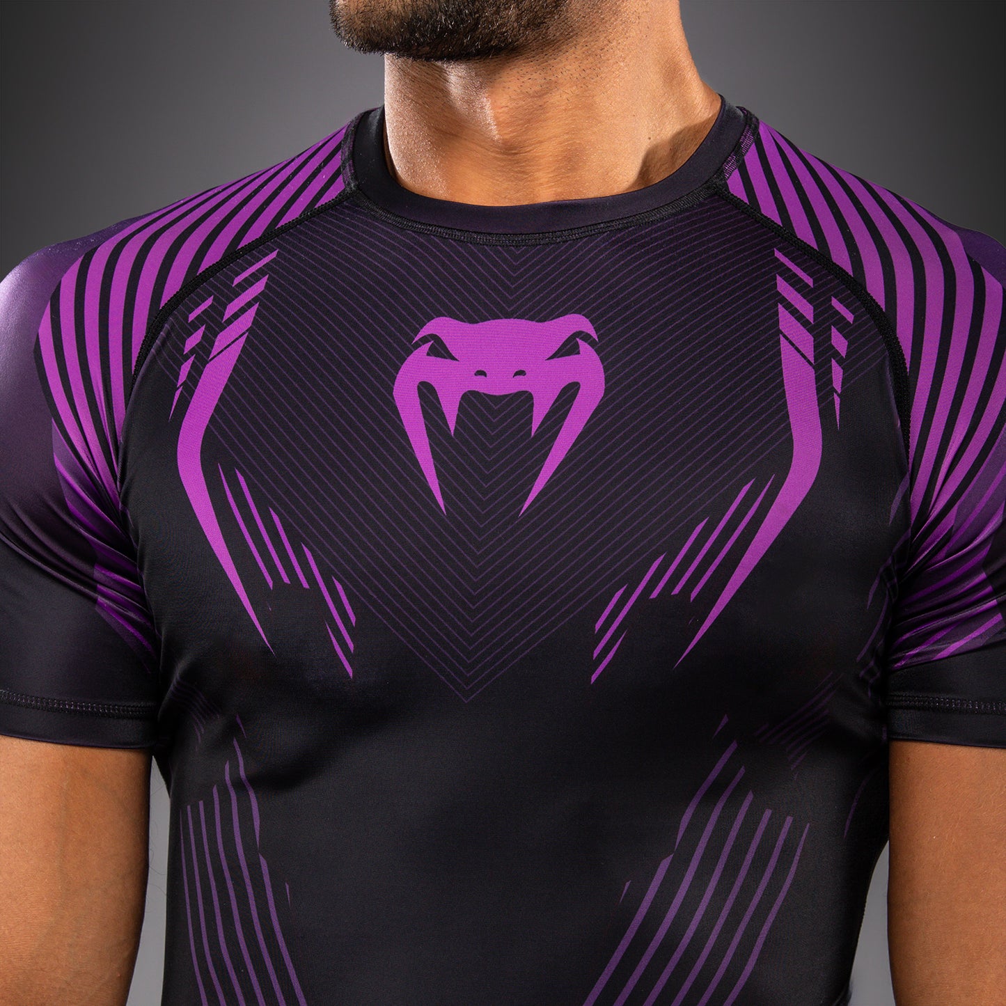 Venum No-Gi 6.0 Short Sleeve Rashguard - Black/Purple  product-type_Compression T-Shirts Venum