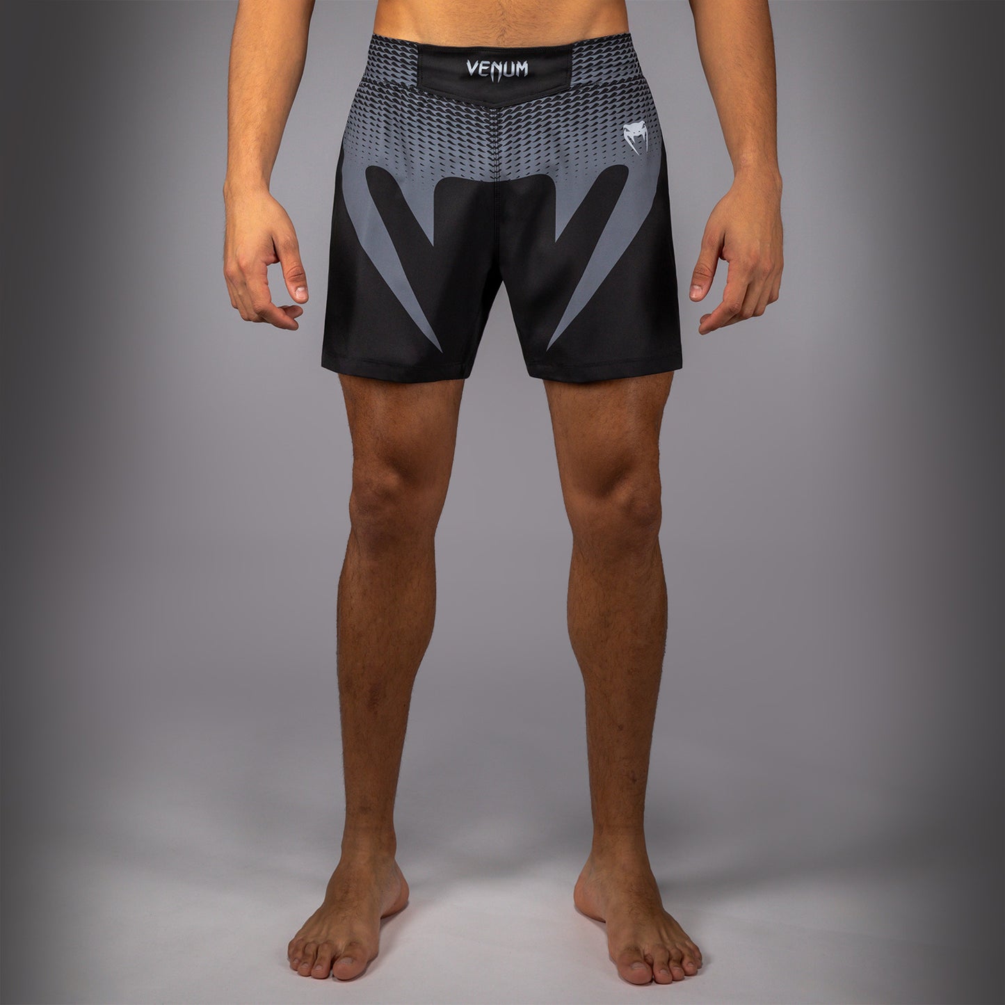 Venum No Gi Fightshorts - Black/ Silver Grey