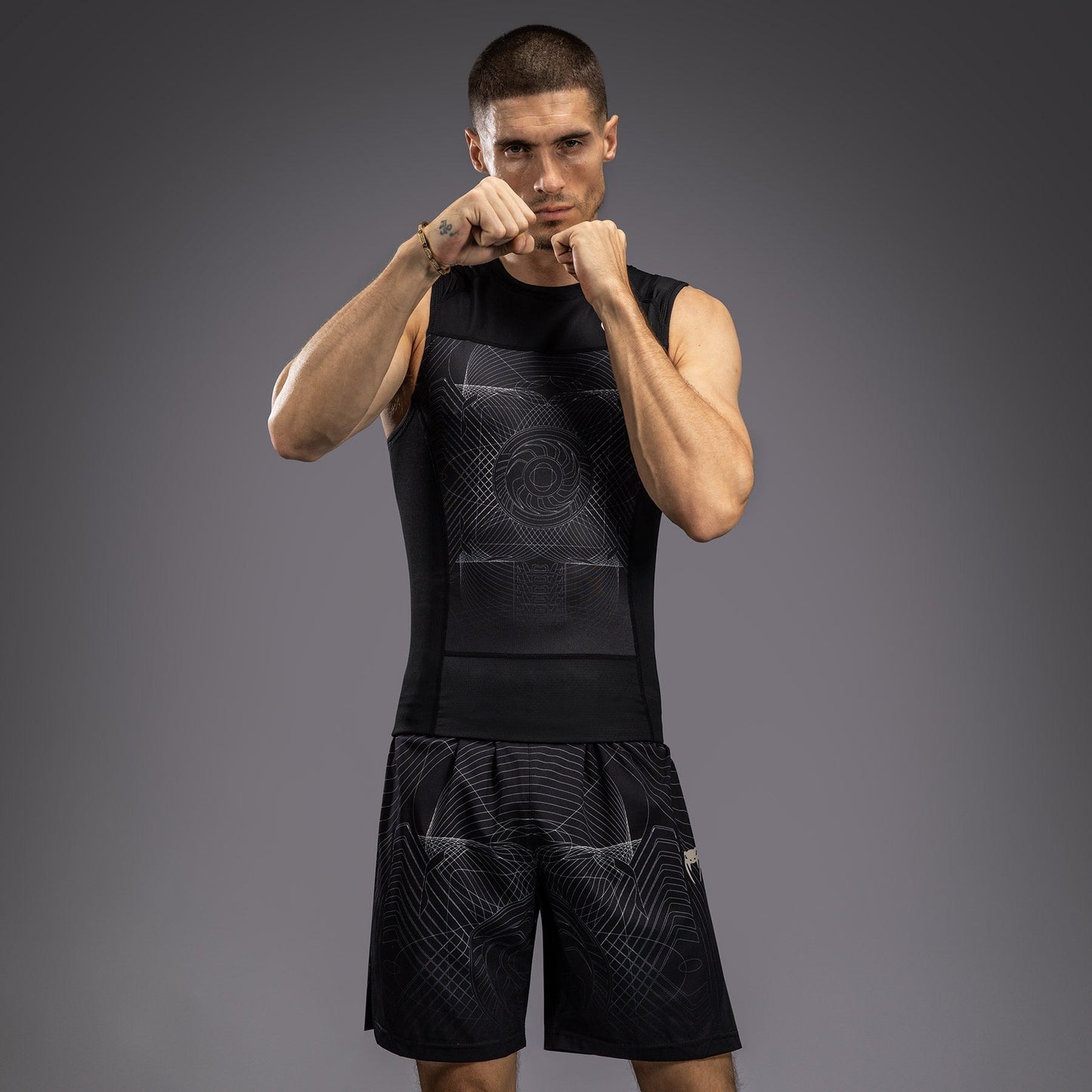 Venum G-Fit Air Men's Sleeveless Rashguard - Deep Black/Desert Sand