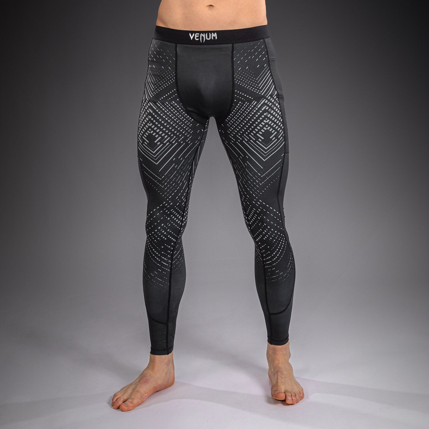 Venum Midnight Fury Spats - Black/Grey/Silver  product-type_Compression Pants Venum