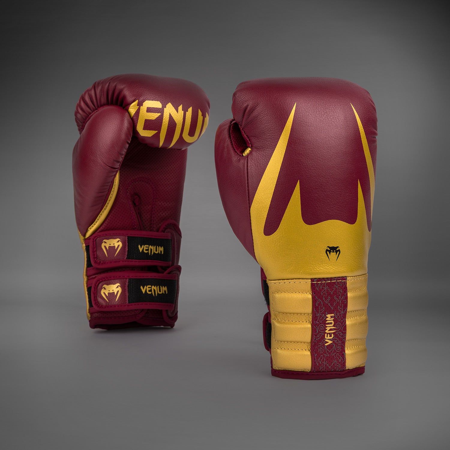 Venum Reverso Boxing Gloves - Cherry Red / Gold - Venum