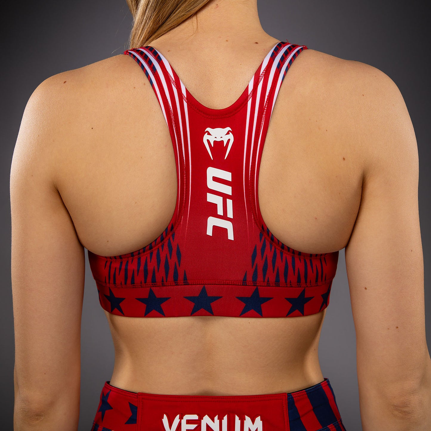 Women's Official UFC Freedom 250 by Venum Red Authentic Fight Night Sports Bra