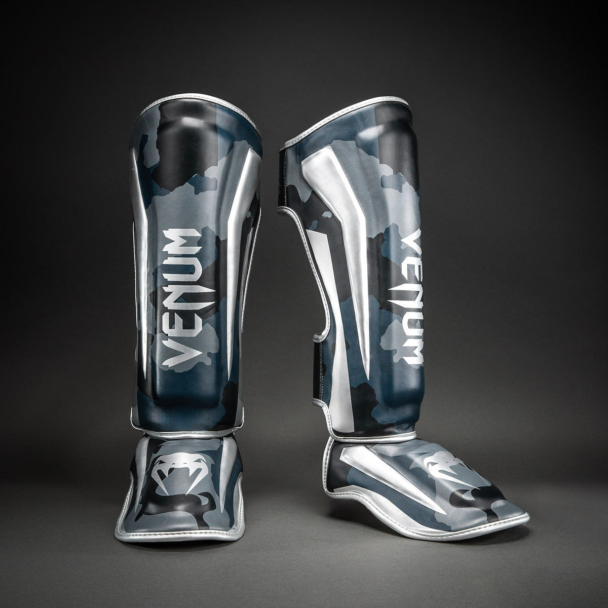 Venum Elite Camo Shin Guards - Dark Navy/Blue