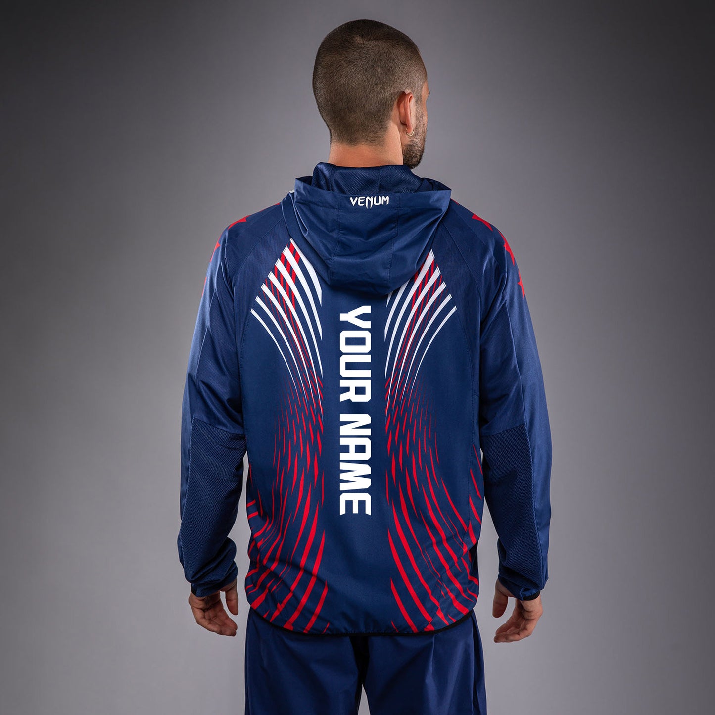Men's Official UFC Freedom 250 by Venum Blue Authentic Fight Night Walkout Hoodie