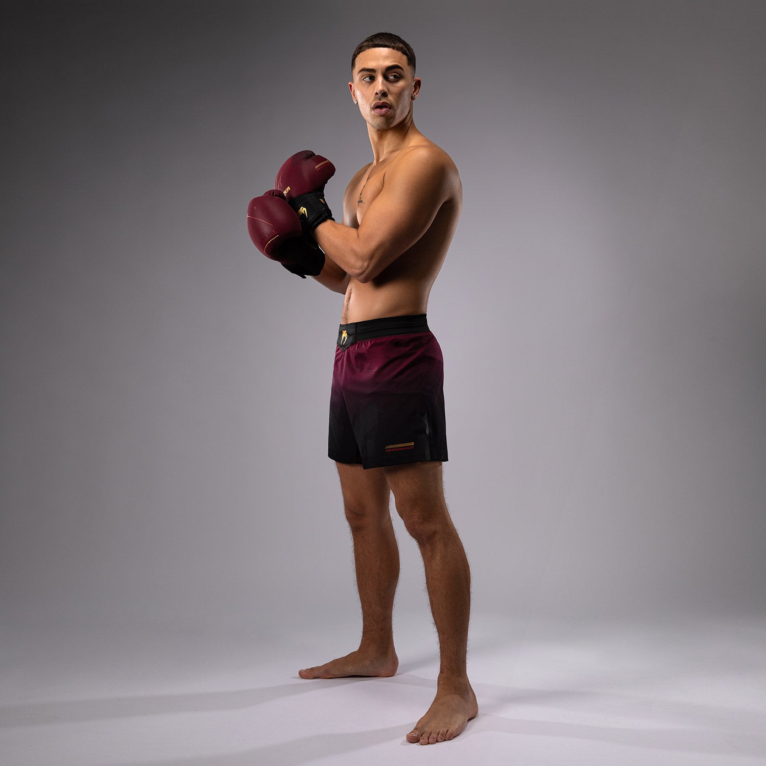 Venum Tactical XT Fight short - Black/Burgundy/Gold - Venum