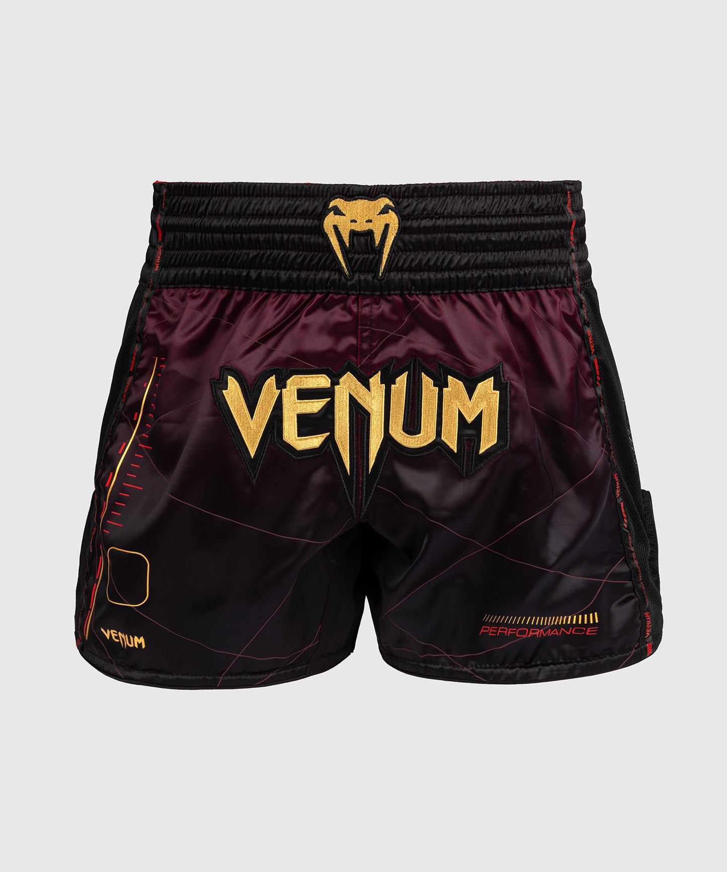 Venum Tactical XT Muay Thai Shorts - Black/Burgundy/Gold
