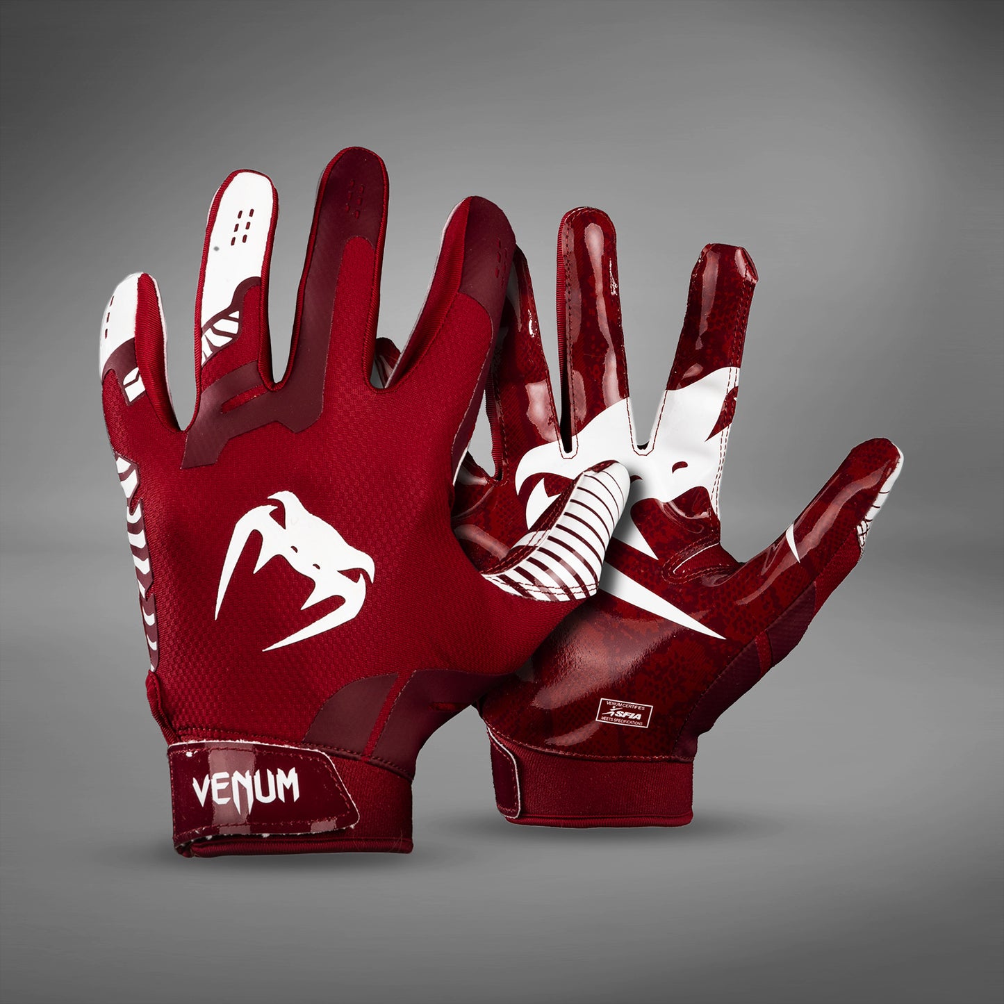 Venum Elite Football Gloves - Maroon/White