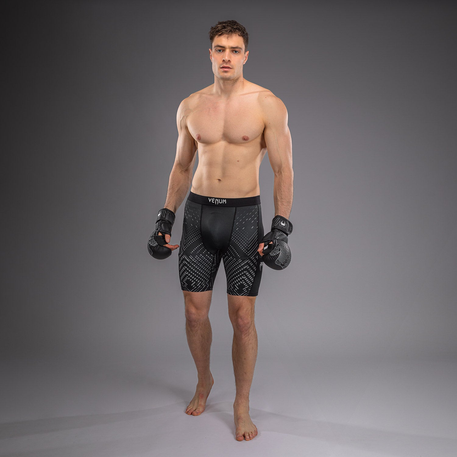 Venum Midnight Fury Vale Tudo Shorts - Black/Grey/Silver  product-type_Compression shorts Venum