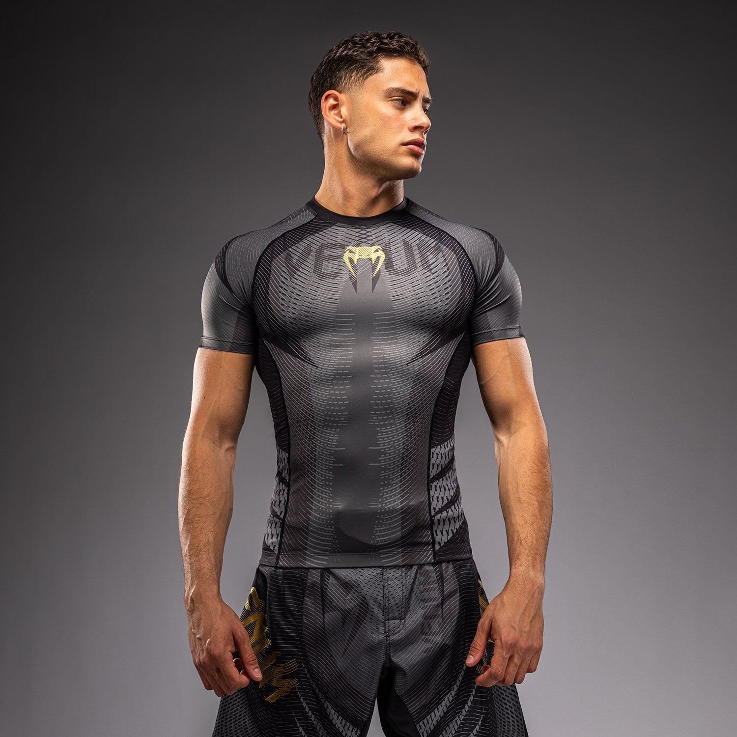Venum Galactic 3.0 Short Sleeve Rashguard - Black/Gold  product-type_Compression T-Shirts Venum