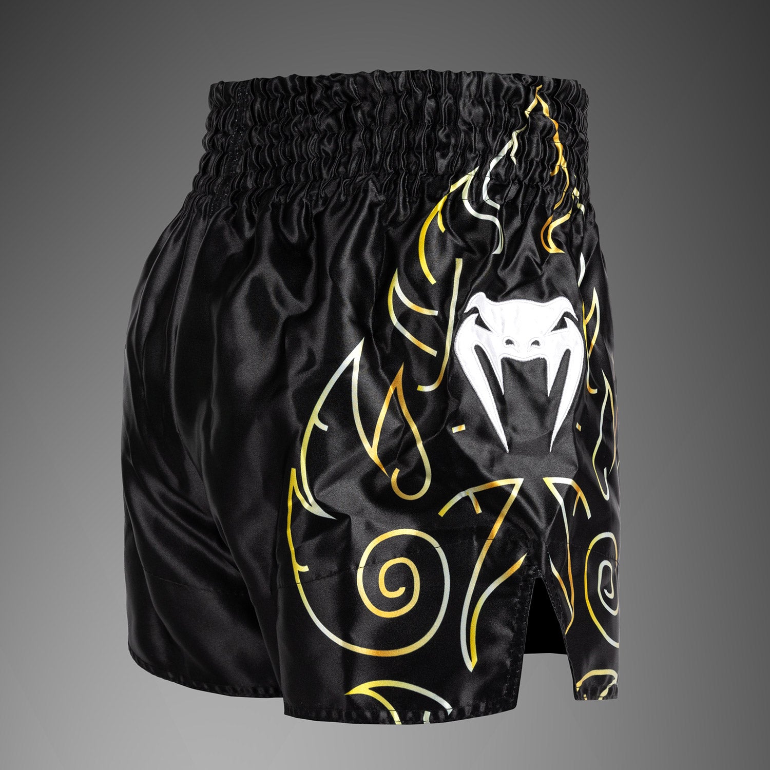 Venum VTC Flames Muay Thai Shorts - Black/Gold - Venum