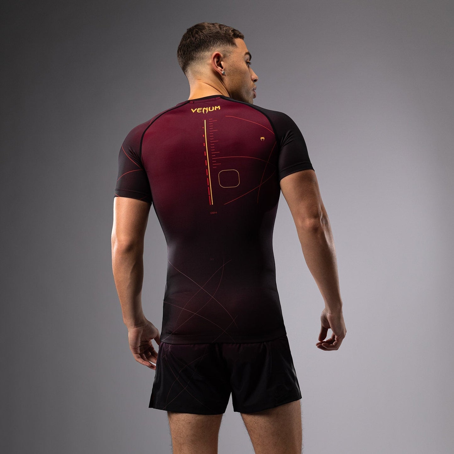 Venum Tactical XT Short Sleeve Rashguard - Black/Burgundy/Gold