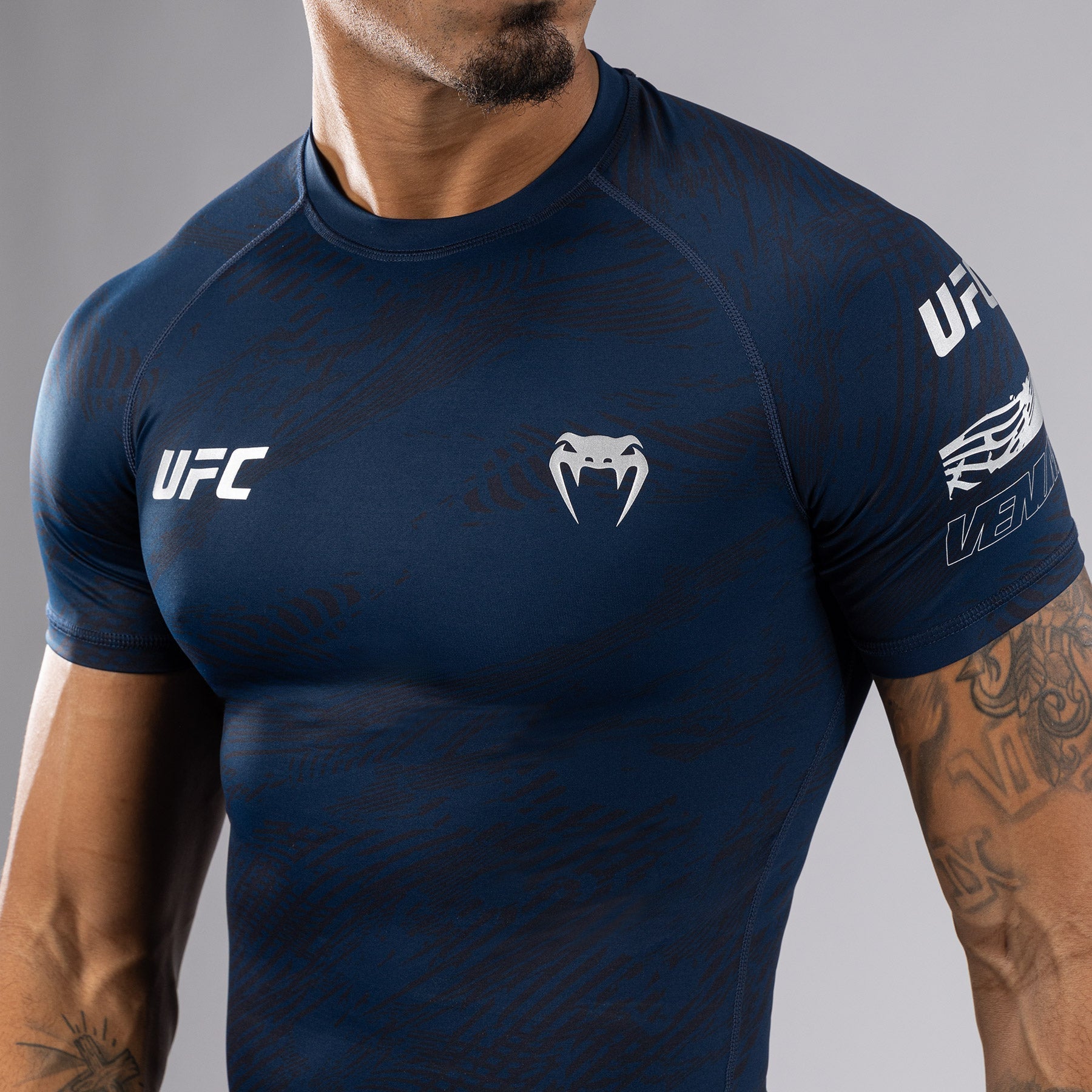 UFC Fusion by Venum Fight Week Men’s Performance Short Sleeve Rashguard - Oceanic Blue