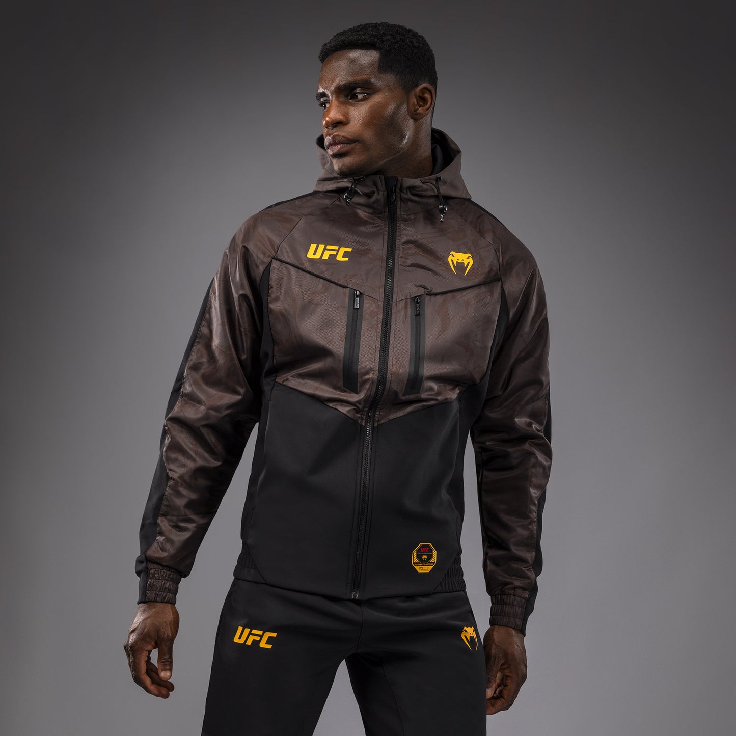 UFC Fusion by Venum Fight Week Men’s Zip Hoodie - Earthen Brown