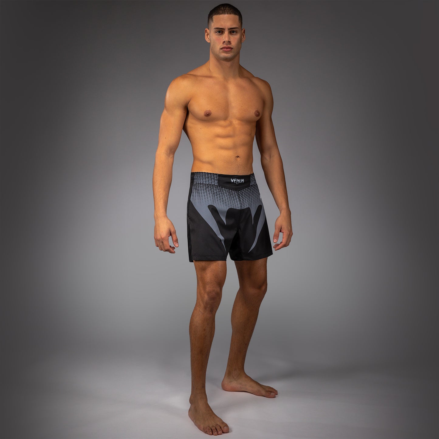Venum No Gi Fightshorts - Black/ Silver Grey