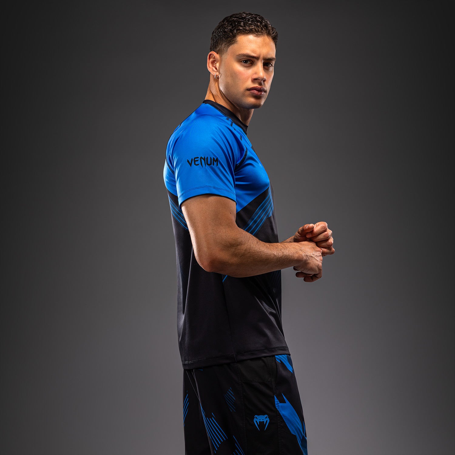 Venum No-Gi 6.0 Dry Tech T-Shirt - Black/Blue  product-type_Dry Tech T-Shirts Venum