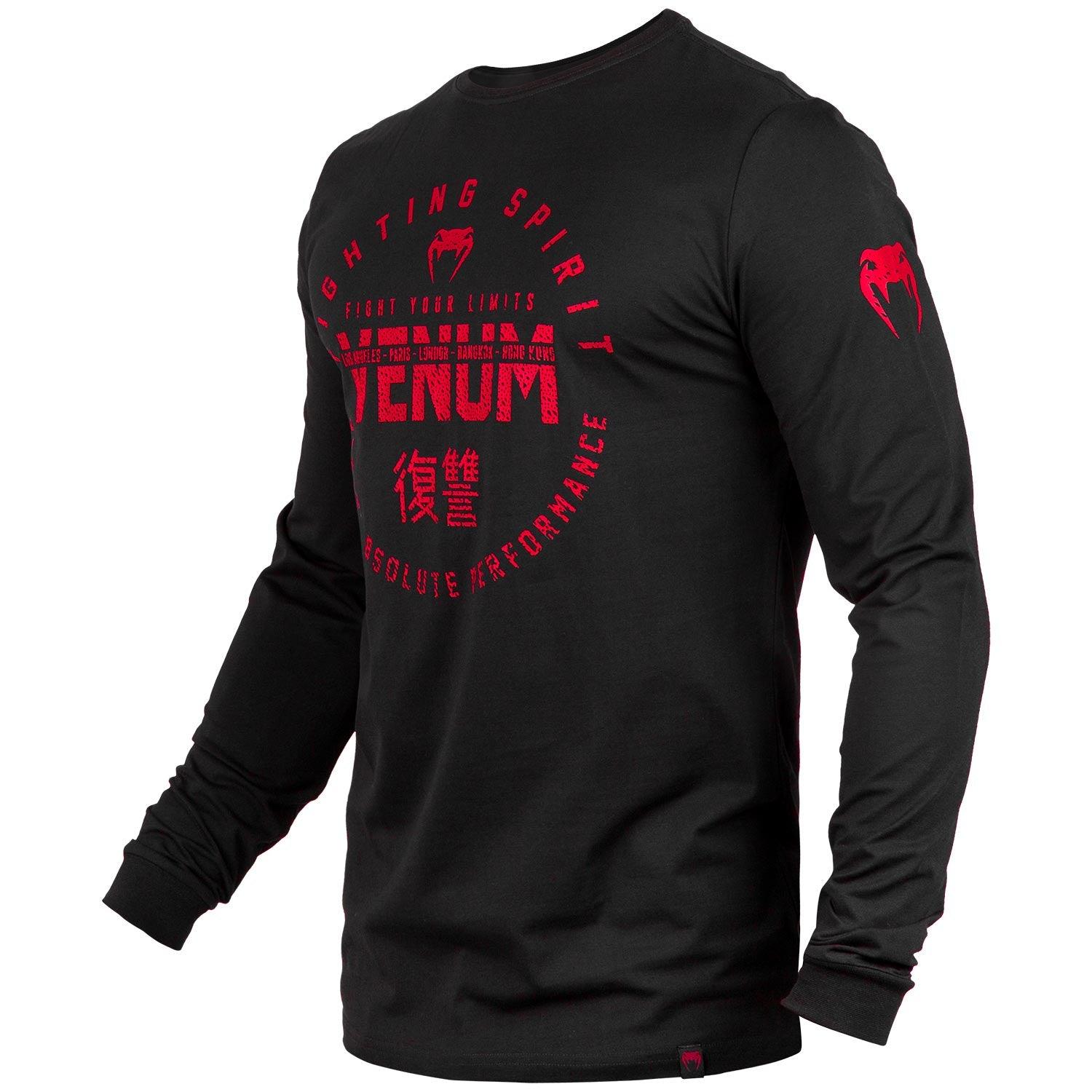 Venum Signature T-shirt - Long Sleeves - Black/Red Picture 3
