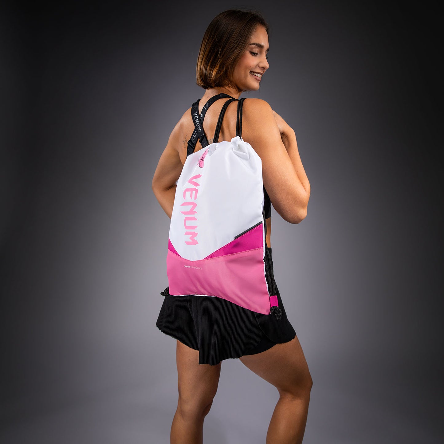 Venum Evo 2 Flower Drawstring Bag (10-15L)  - White/ Candy Pink