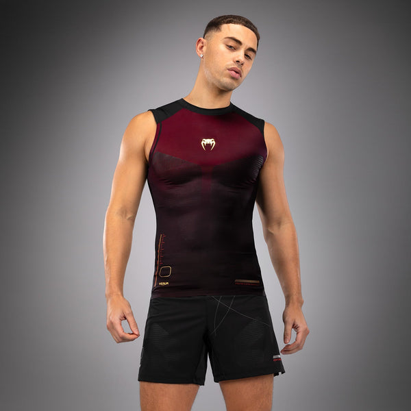Venum Tactical XT Sleeveless Rashguard - Black/Burgundy/Gold - Venum