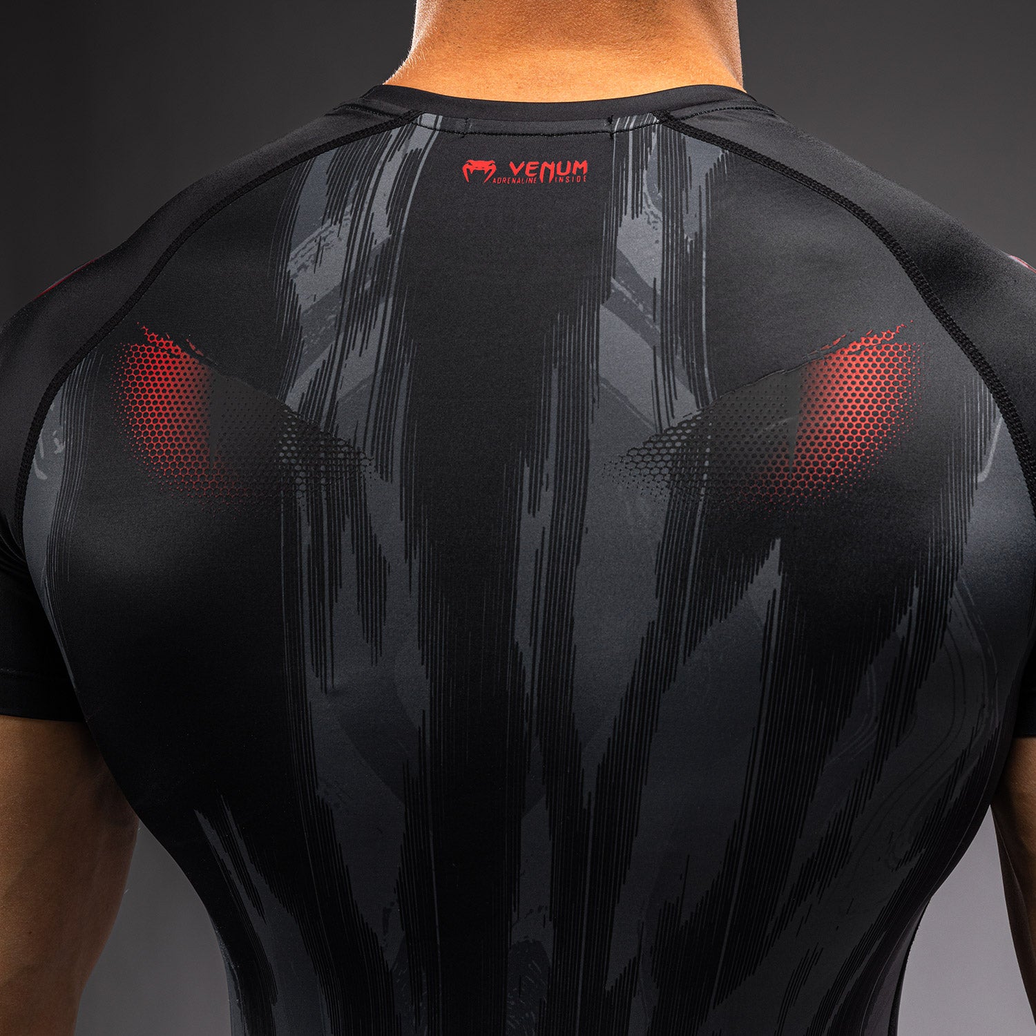 Venum Demon Short Sleeve Rashguard - Black/Grey  product-type_Compression T-Shirts Venum