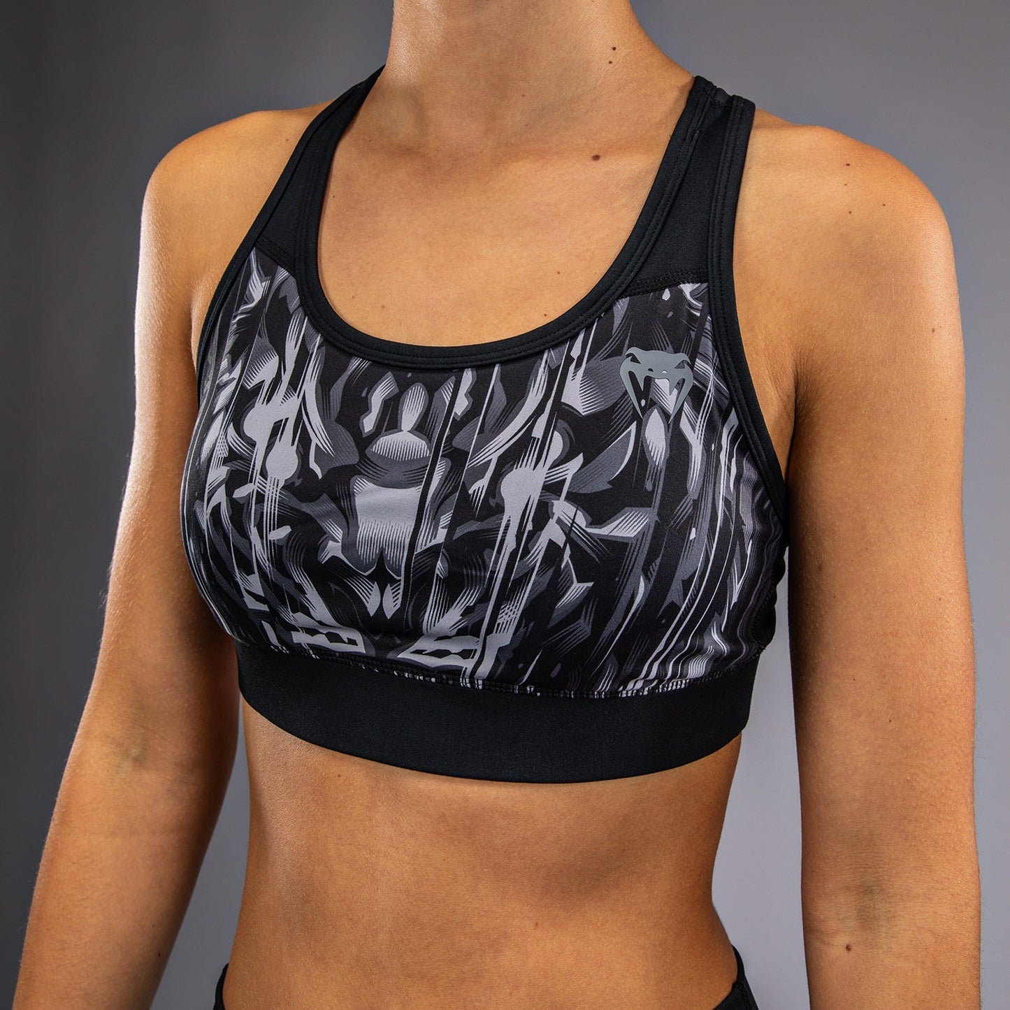 Venum Tiger Women's Sports Bra - Black/Silver