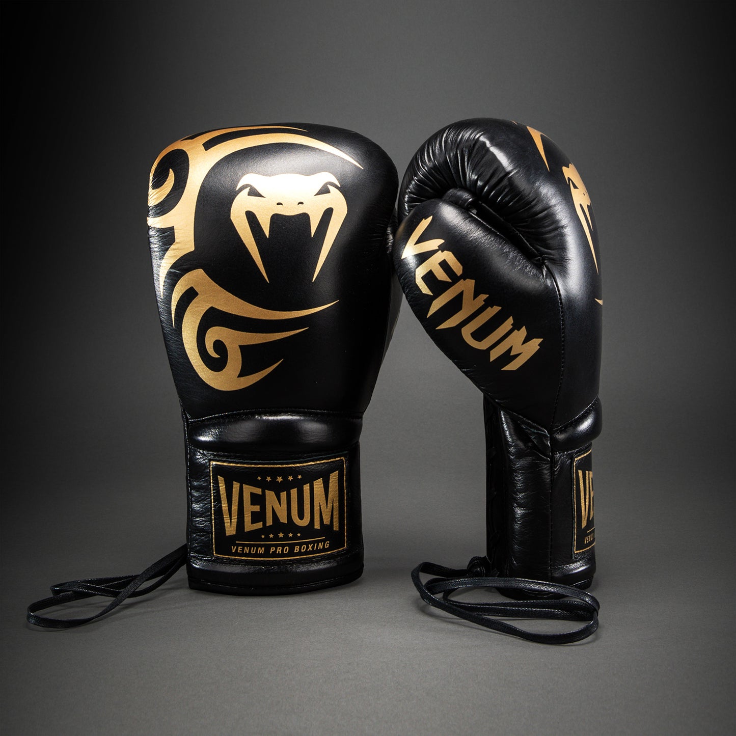 Venum Giant 2.0 Mike Tyson Pro Boxing Gloves with Laces - Black/Gold