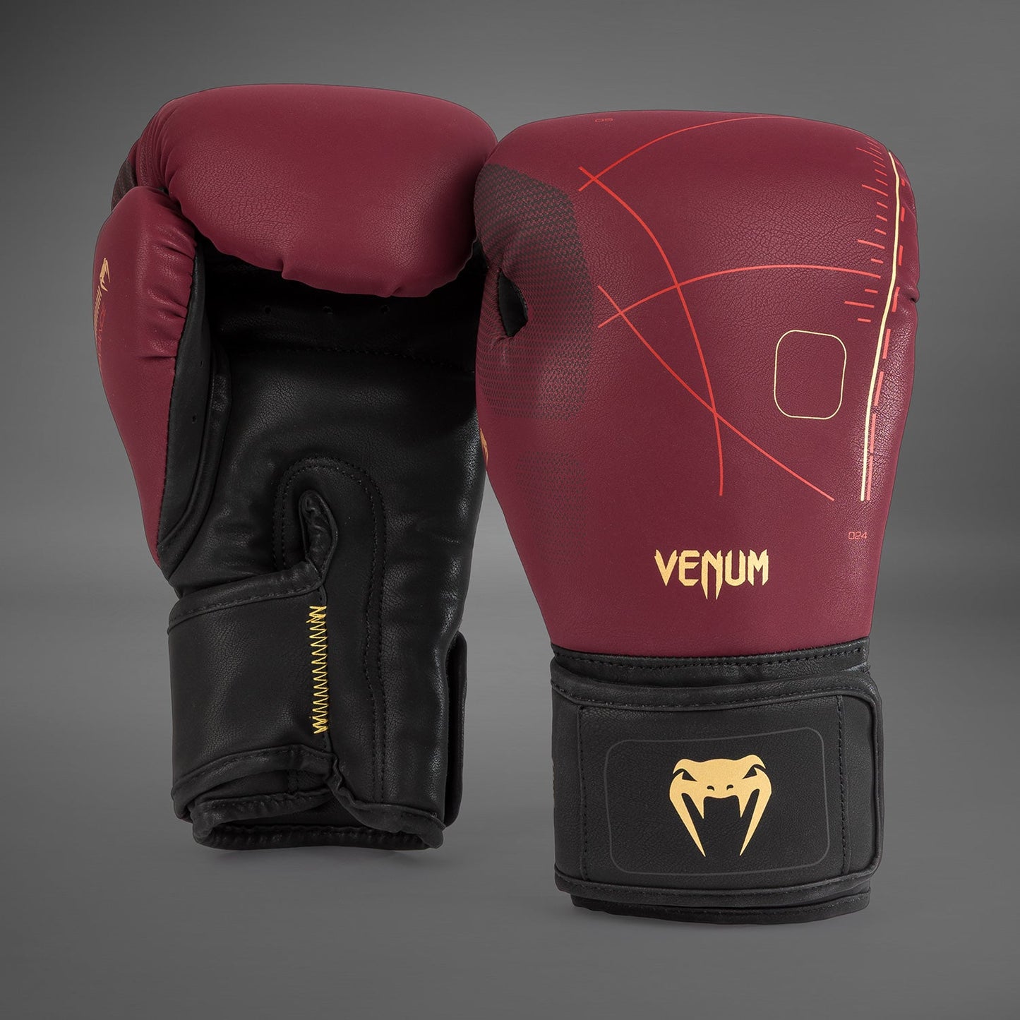 Venum Tactical XT Boxing Gloves - Black/Burgundy/Gold