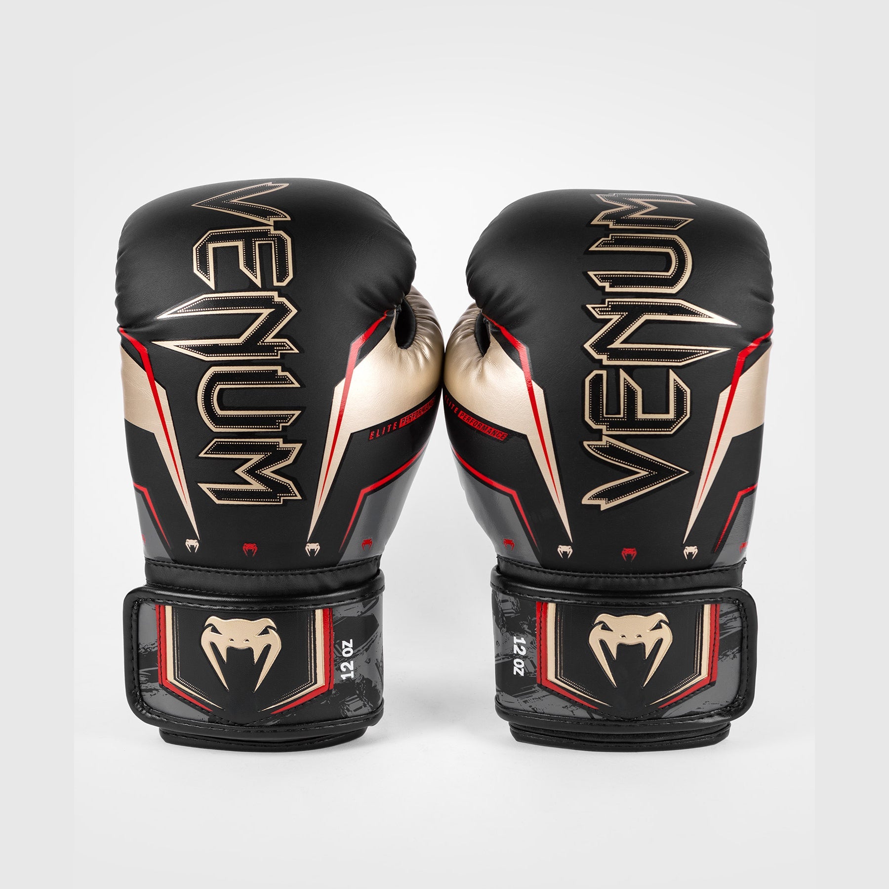 Venum Elite Evo Boxing Gloves - Black/Gold/Red - Venum