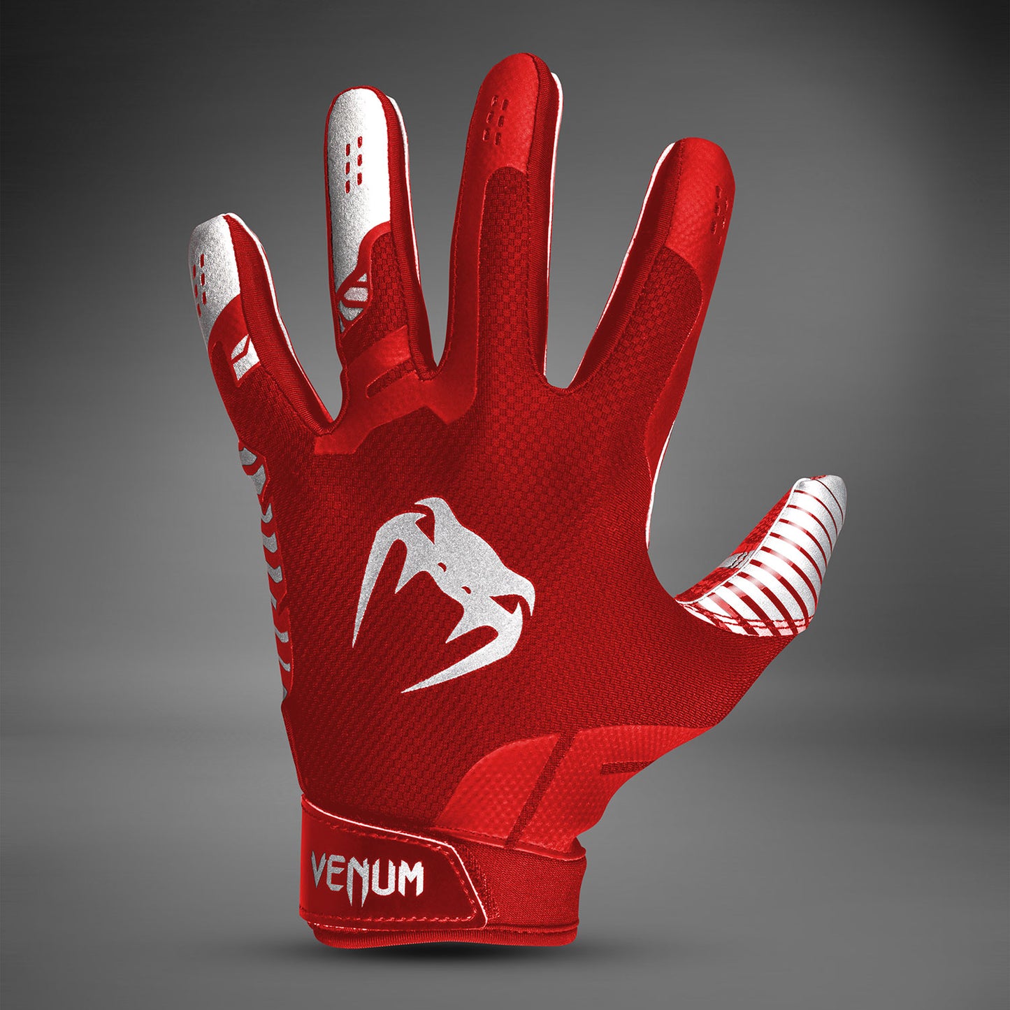 Venum Elite Football Gloves - Red/Silver