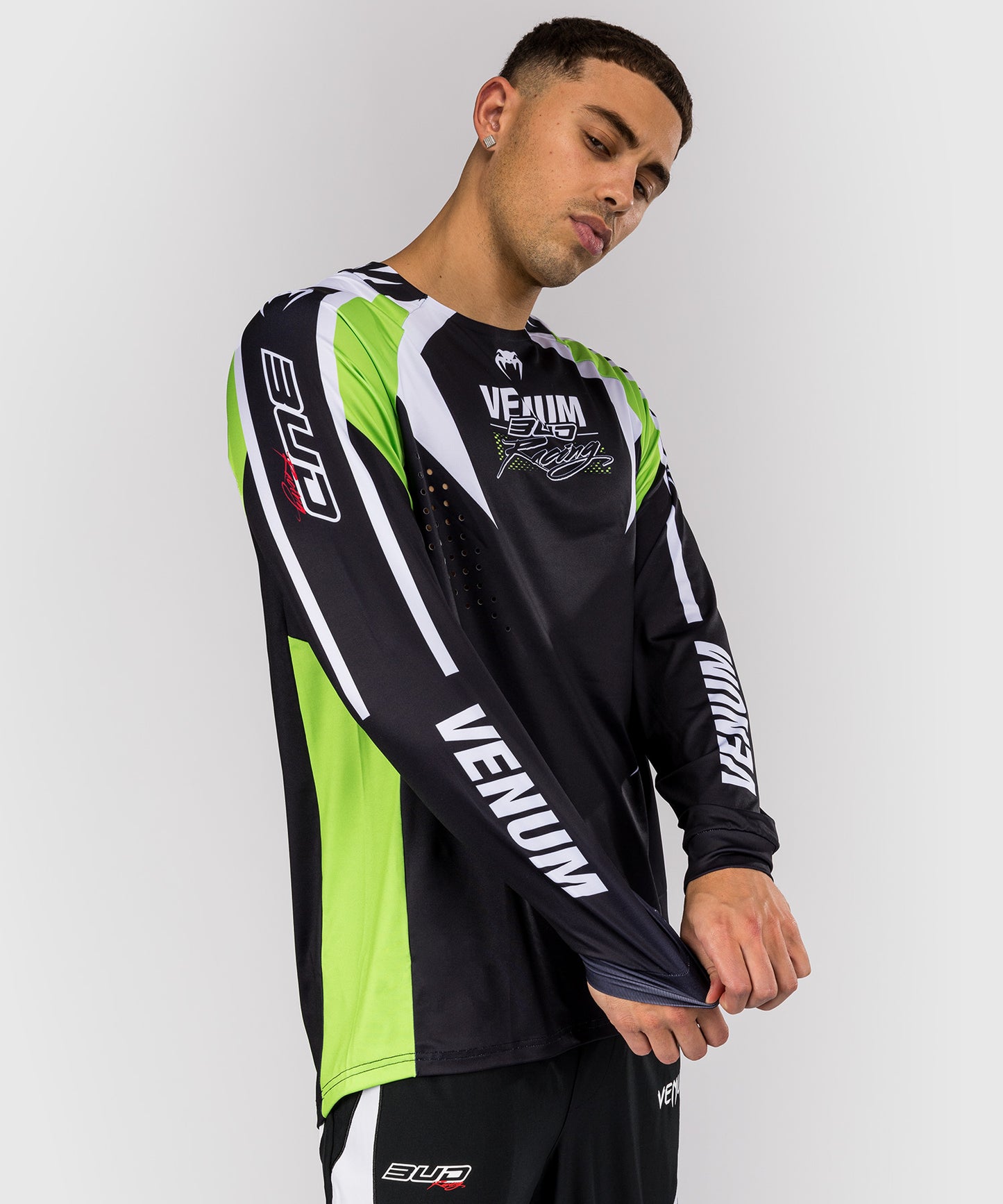Venum x Bud Racing Men’s Dry-Tech T-Shirt - Black/White/Lime Green