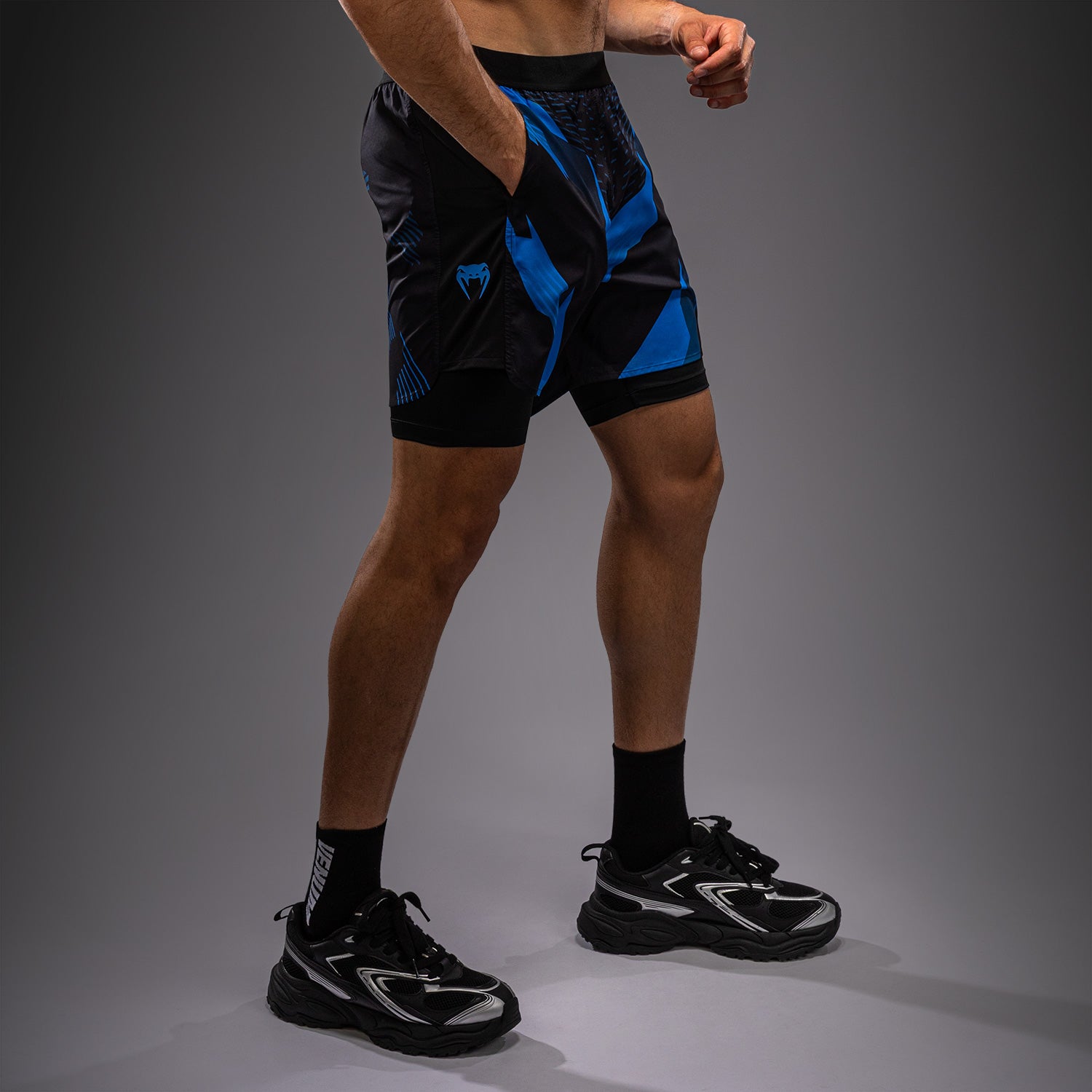Venum No-Gi 6.0 Training Shorts - Black/Blue  product-type_Training shorts Venum