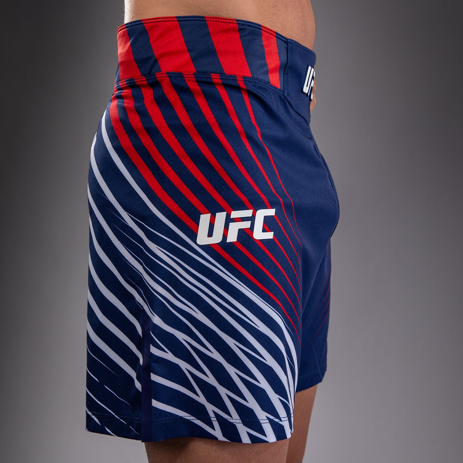 Men's Official UFC Freedom 250 by Venum Blue Authentic Fight Night Short Fit Fight Short -Garcia