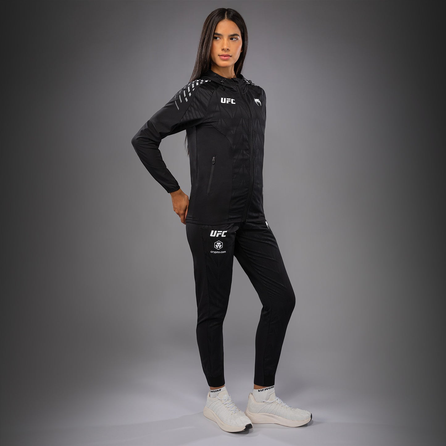 Women's UFC Zenith by Venum Black Authentic Fight Night Walkout Hoodie Personalized