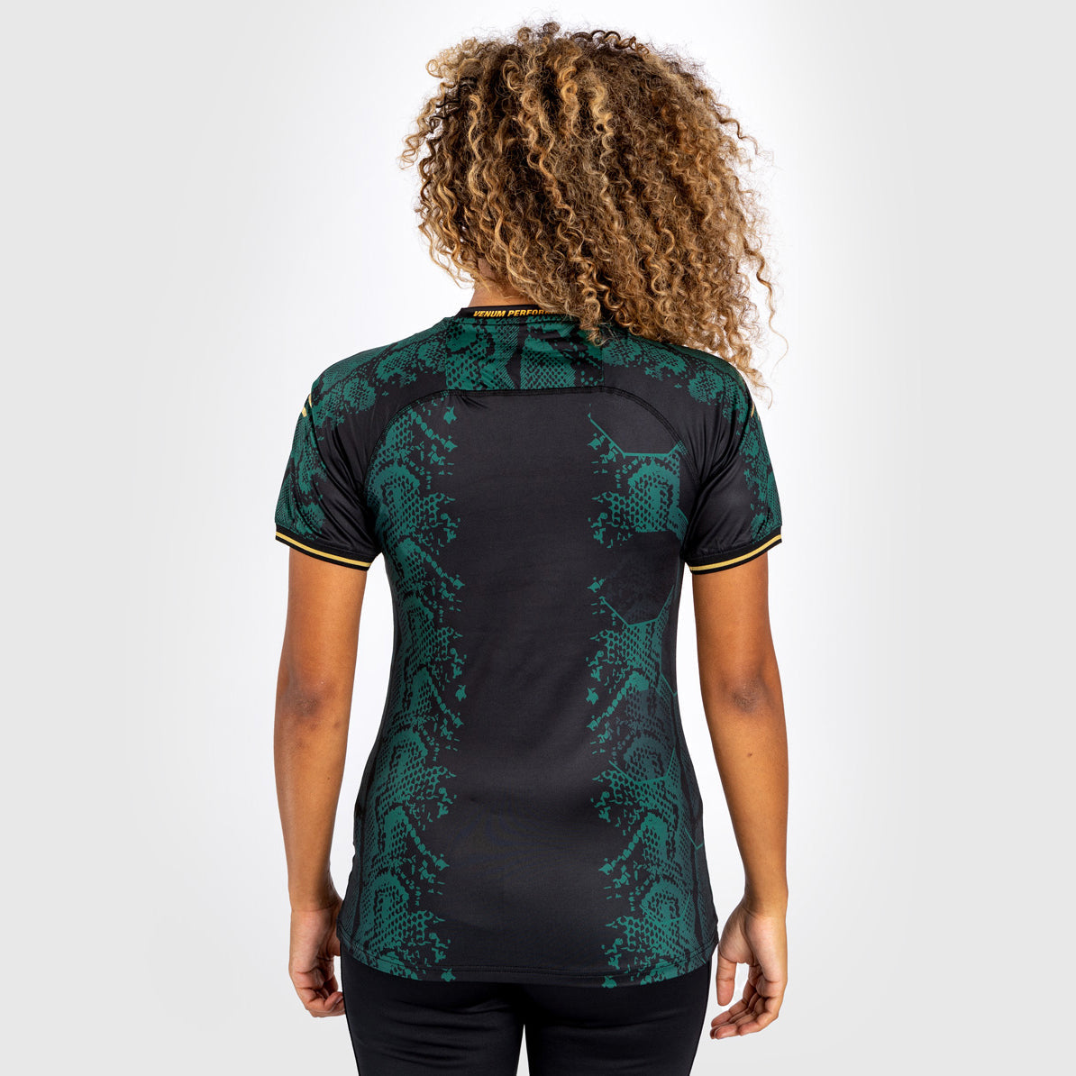 UFC Adrenaline by Venum Personalized Authentic Fight Night Women’s Walkout Jersey Green/Black/Gold - Emerald Edition