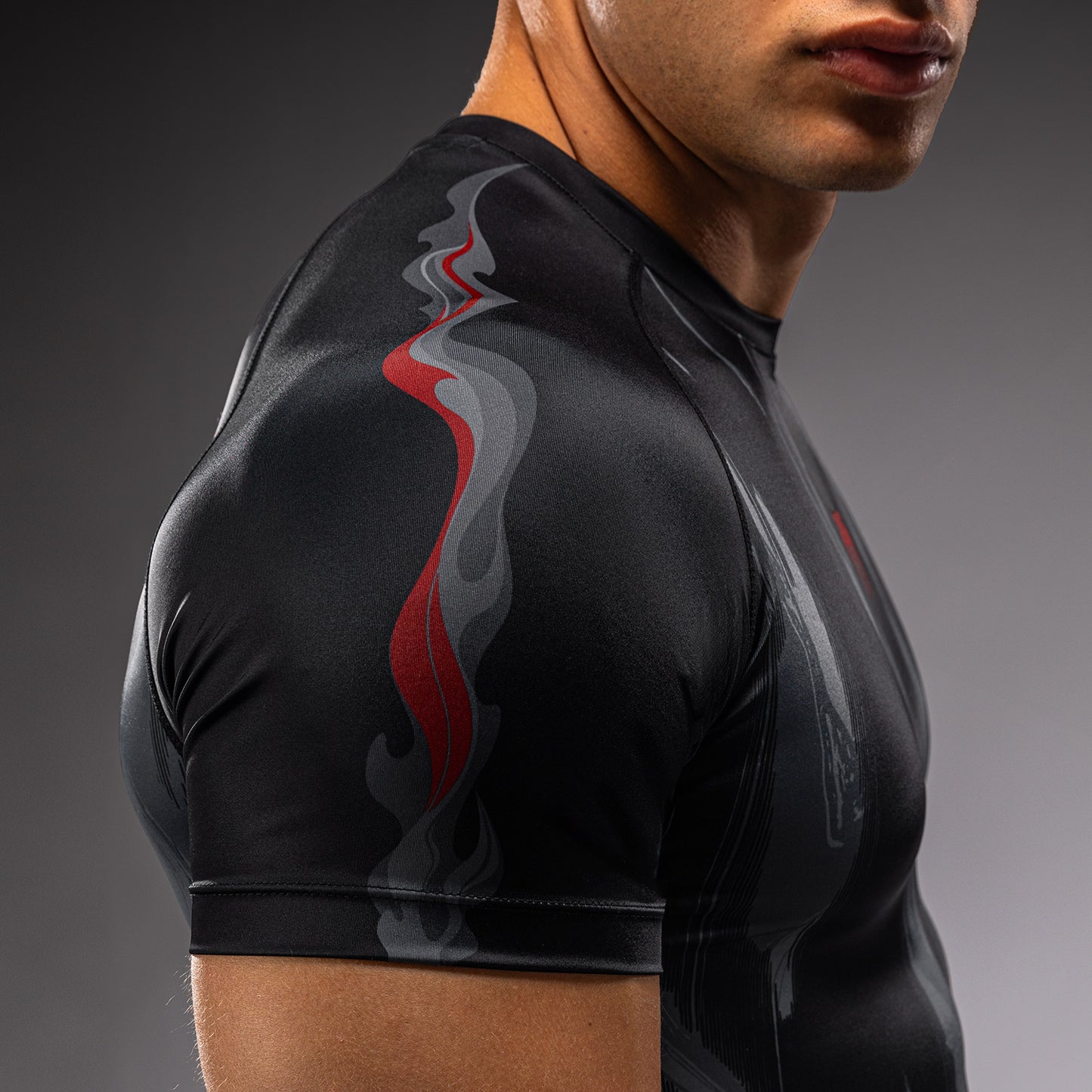 Venum Demon Short Sleeve Rashguard - Black/Grey  product-type_Compression T-Shirts Venum