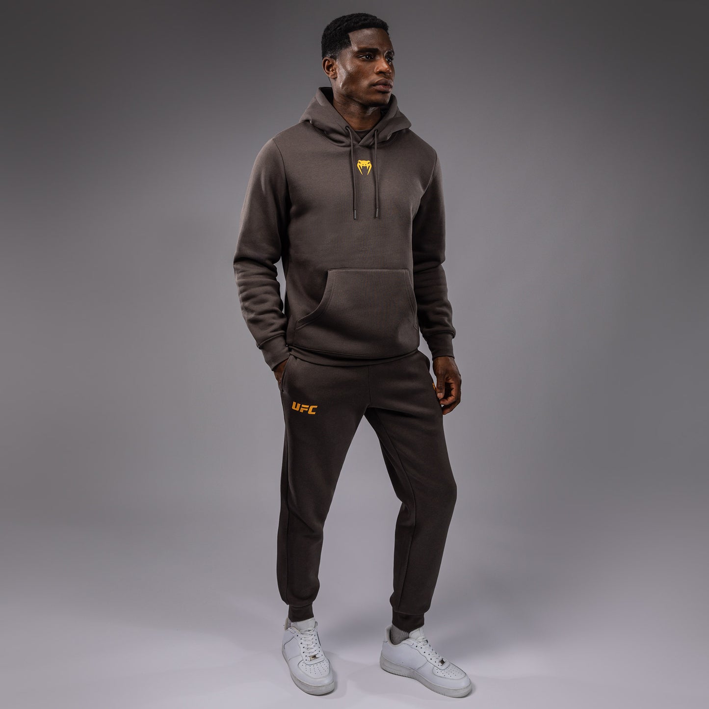 UFC Fusion by Venum Fight Week Men’s Pullover Hoodie - Solid Earthen Brown