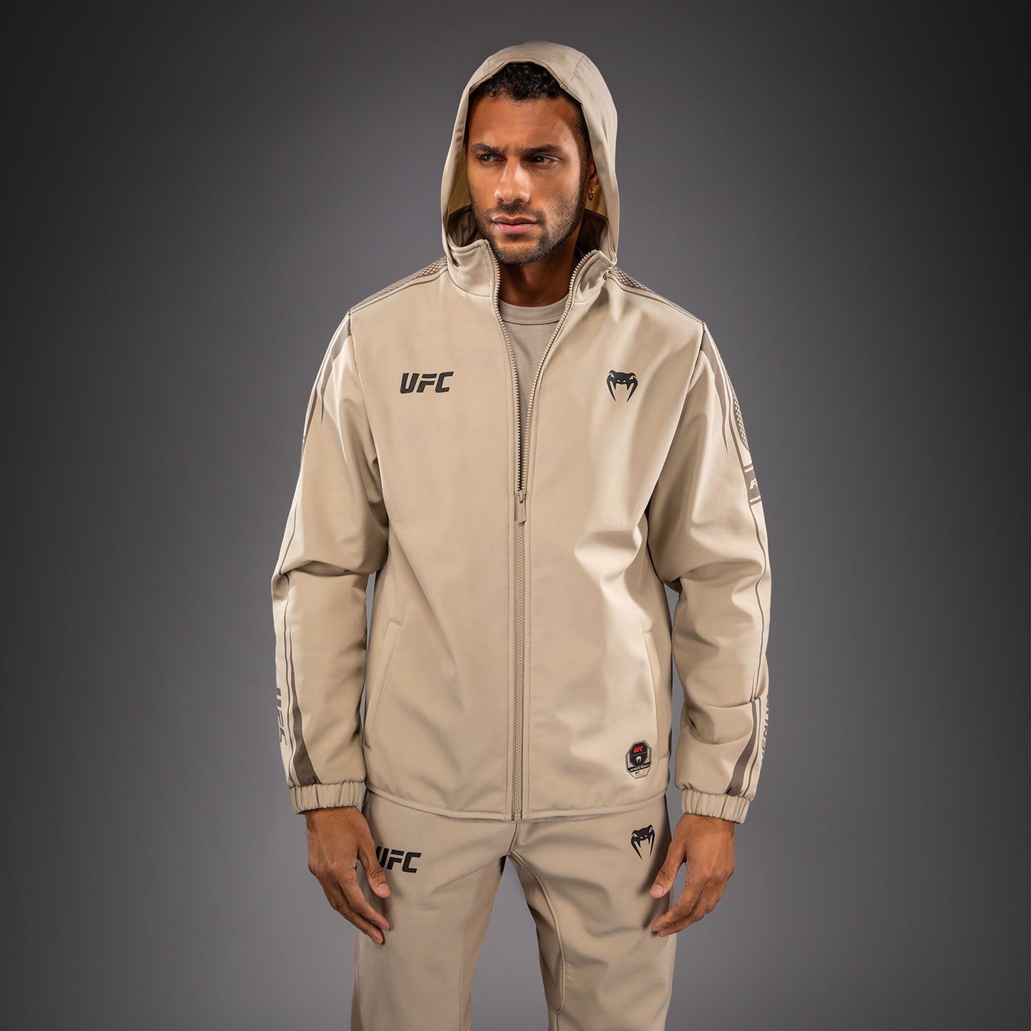 Venum UFC Unity by Venum Authentic Fight Week Men's Zip Hoodie - Sand