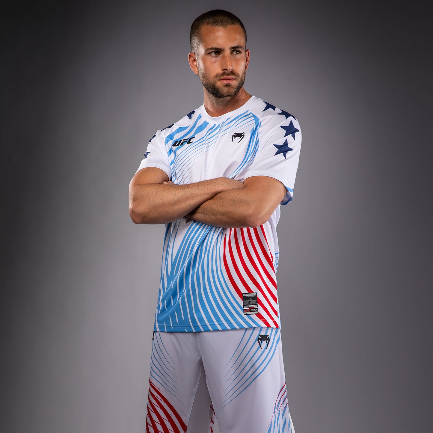Men's Official UFC Freedom 250 by Venum White Authentic Fight Night Walkout Jersey -Zahabi