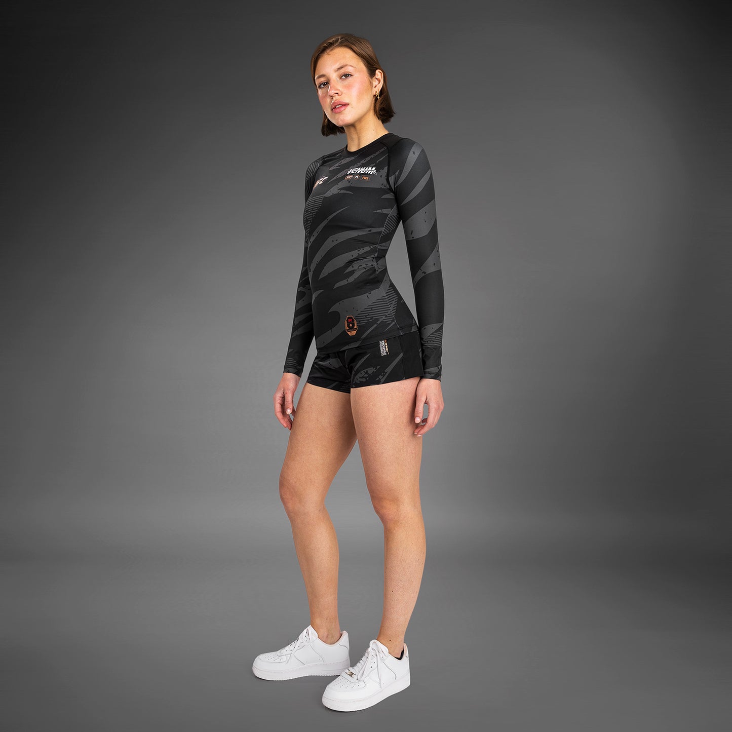 UFC Adrenaline by Venum Fight Week Women’s Performance Long Sleeve Rashguard - Urban Camo