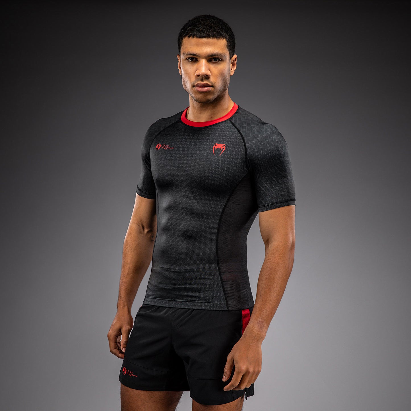 Venum x Roger Gracie Signature Short Sleeve Rashguard - Black/Red