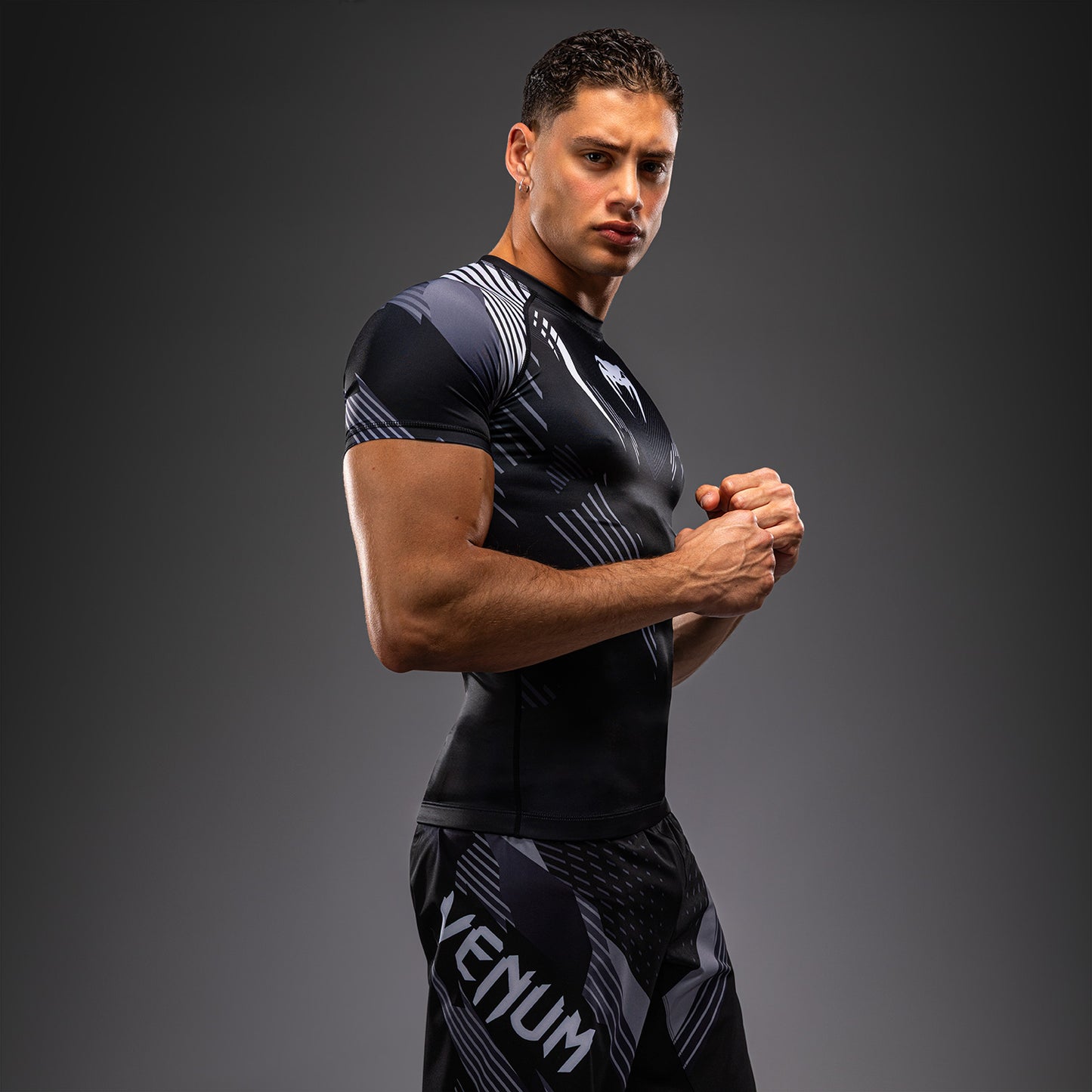 Venum No-Gi 6.0 Short Sleeve Rashguard - Black/White  product-type_Compression T-Shirts Venum