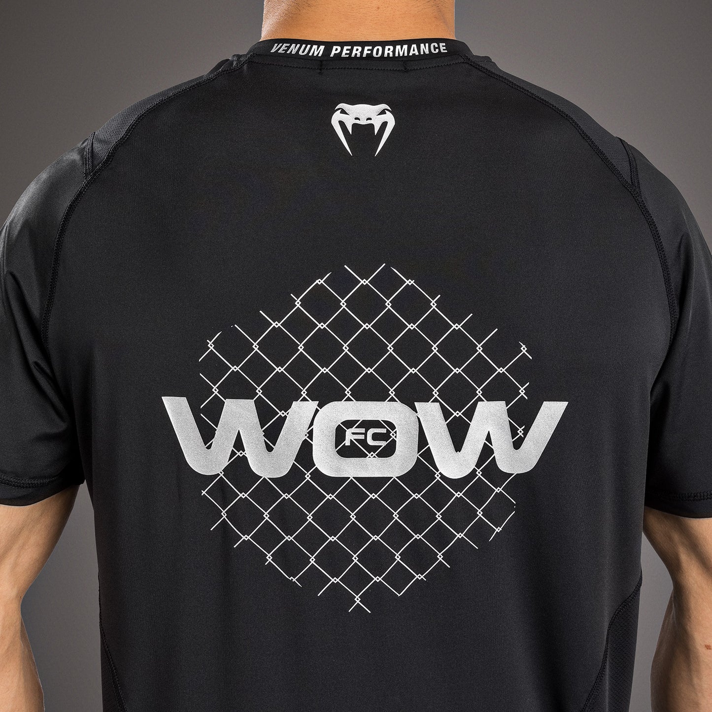 Venum x WOW FC Dry-Tech T-Shirt - Black/Silver Grey