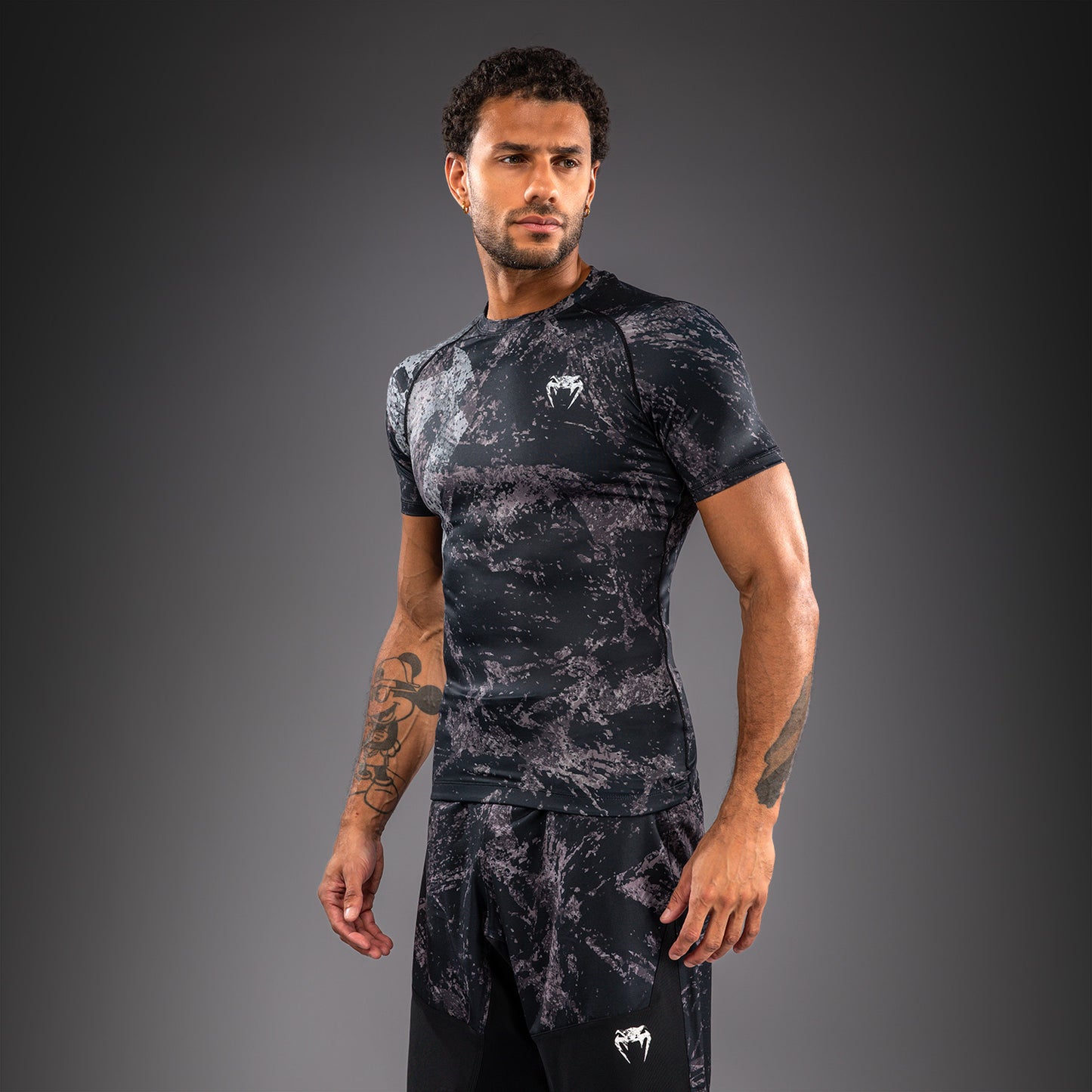Venum Rage & Workout Short Sleeve Rashguard - Black/Grey  product-type_Compression T-Shirts Venum