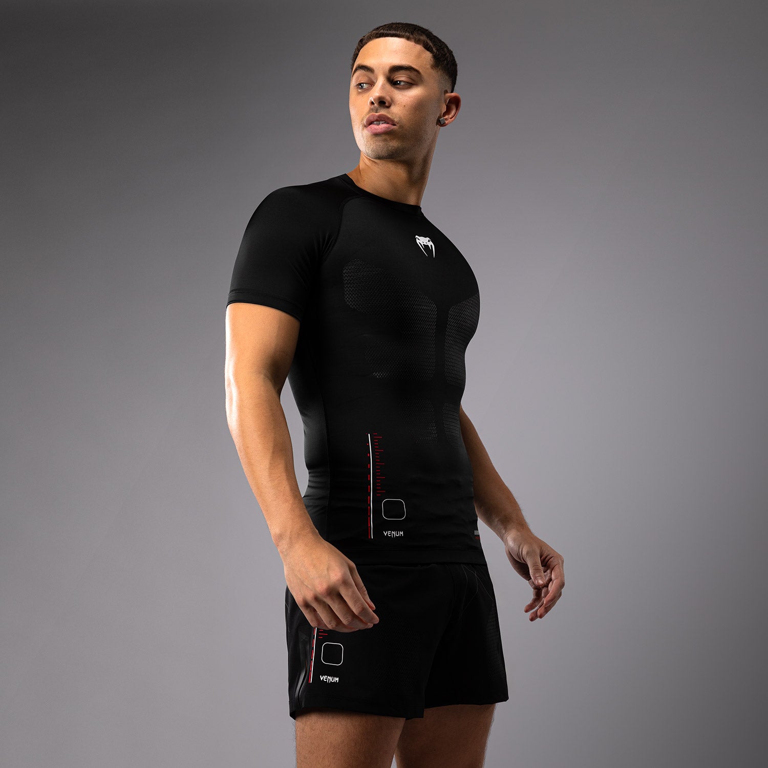 Venum Tactical XT Short Sleeve Rashguard - Black/Fire Red - S - Venum