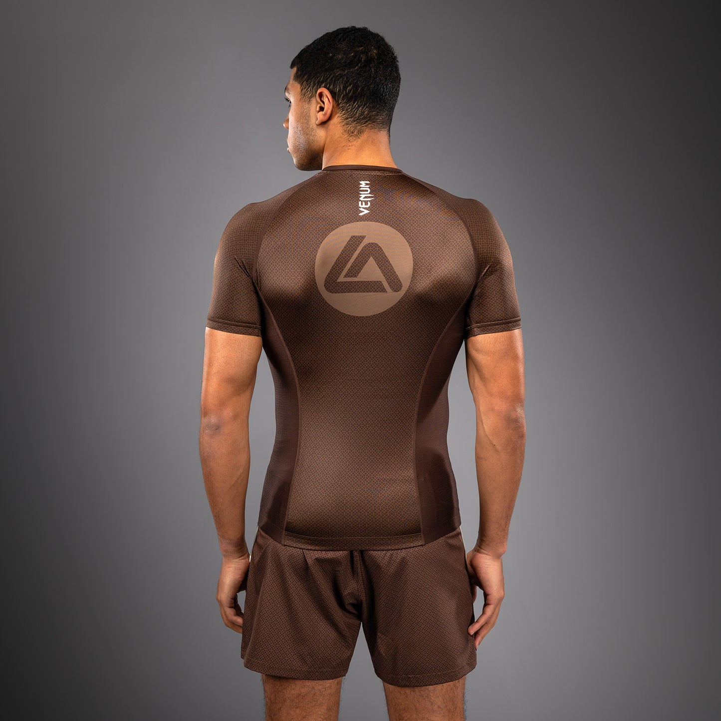 Venum x Roger Gracie Academy Short Sleeve Rashguard - Dark Brown