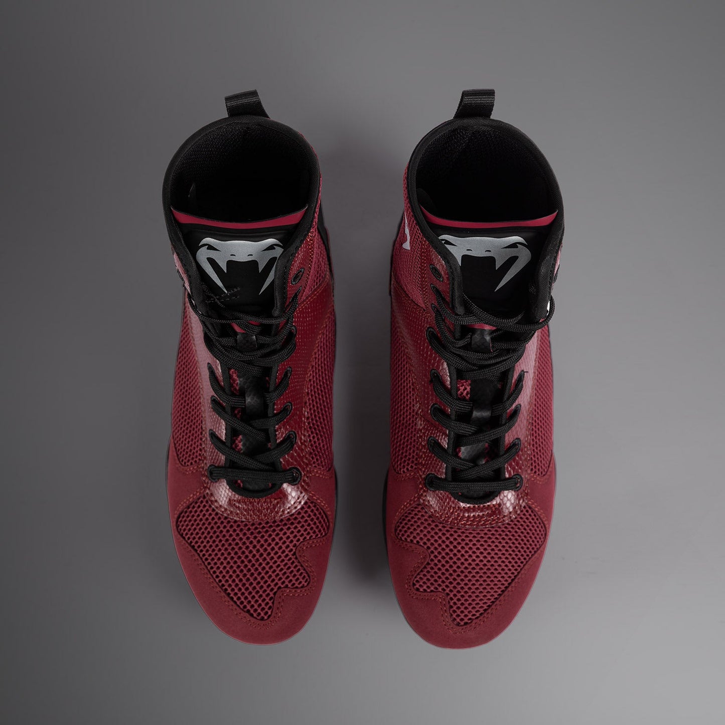 Venum Elite Boxing Shoes - Burgundy / Silver