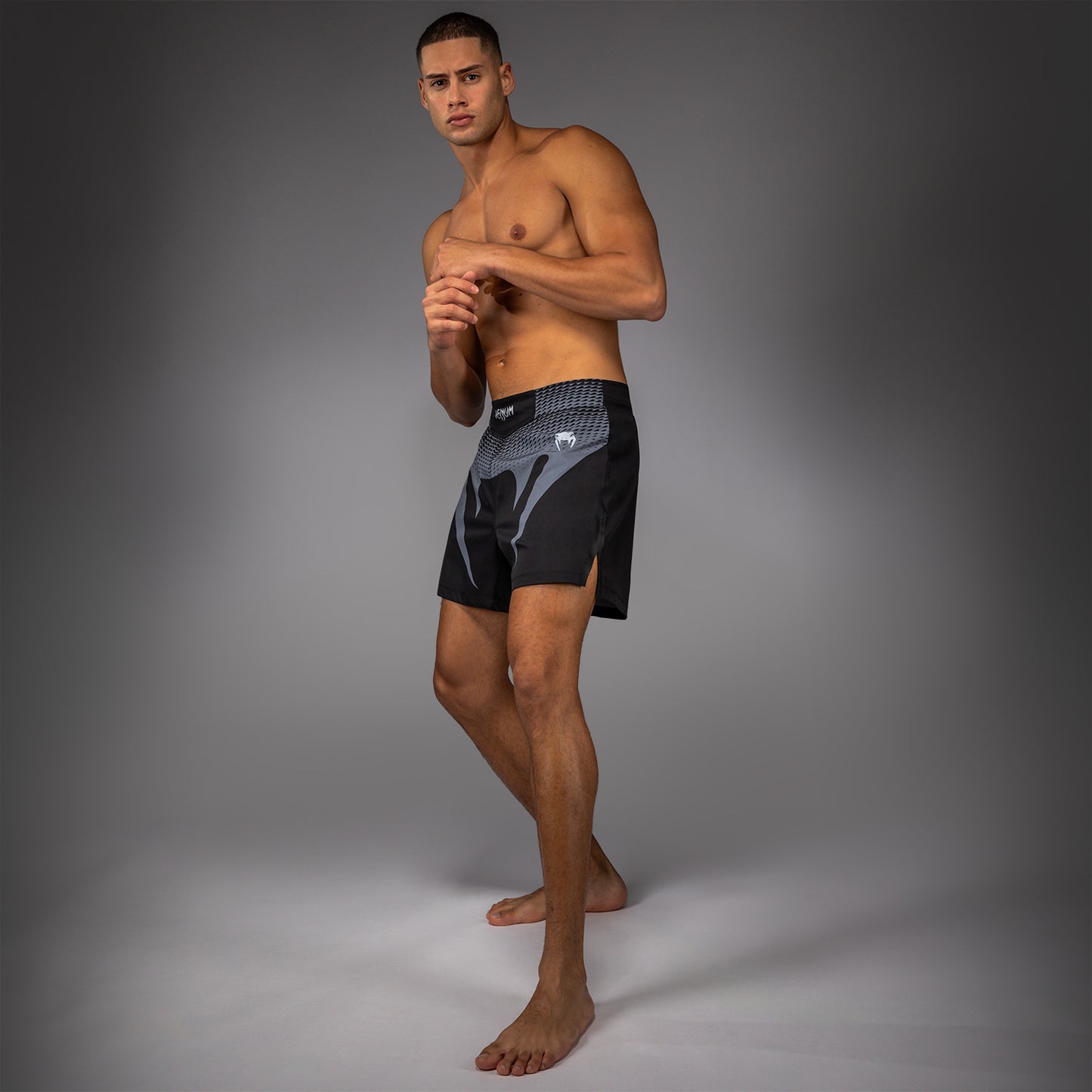 Venum No Gi Fightshorts - Black/ Silver Grey