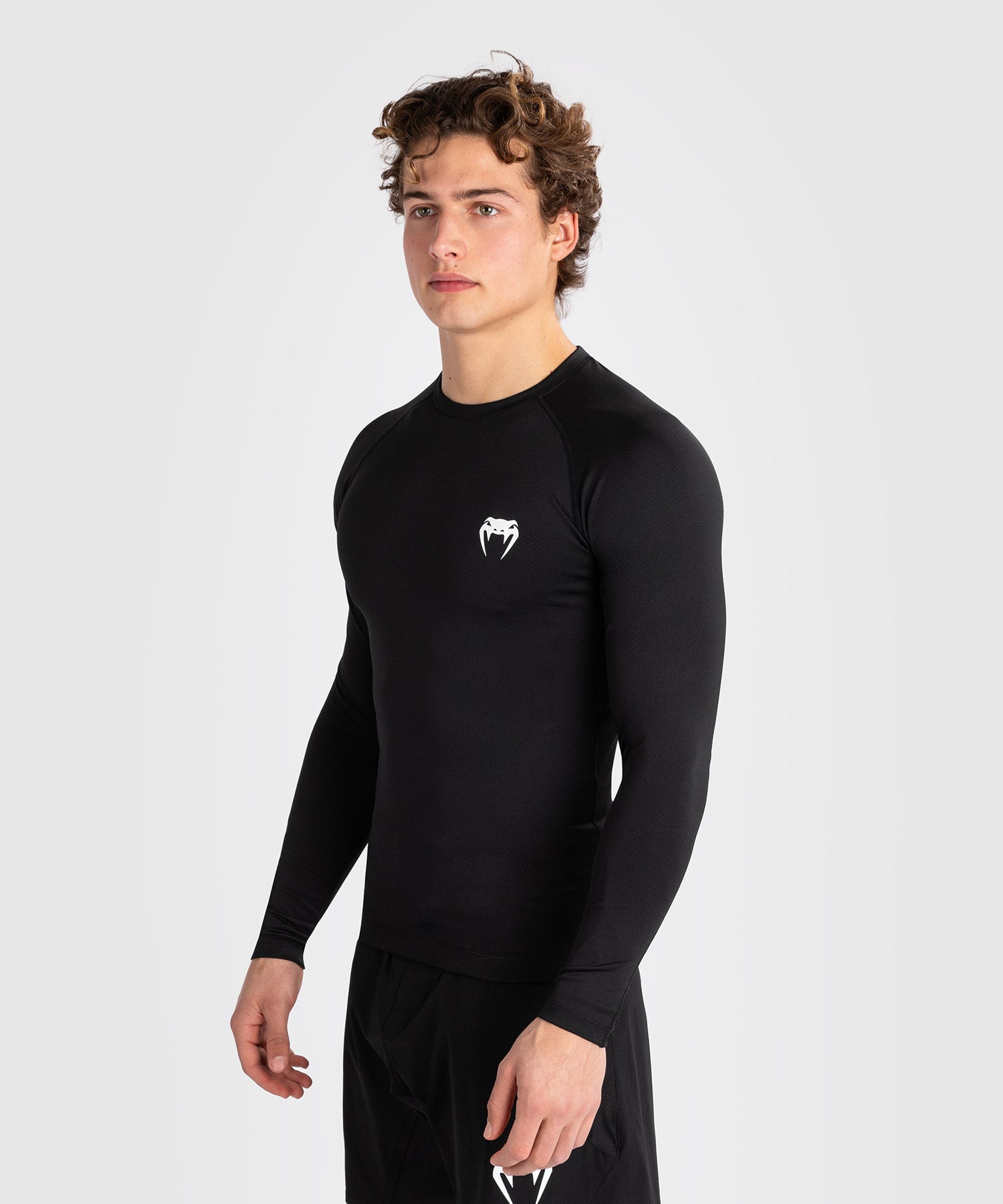Rashguard à manches longues pour hommes Venum Contender - Noir/Blanc - T-shirts de compression