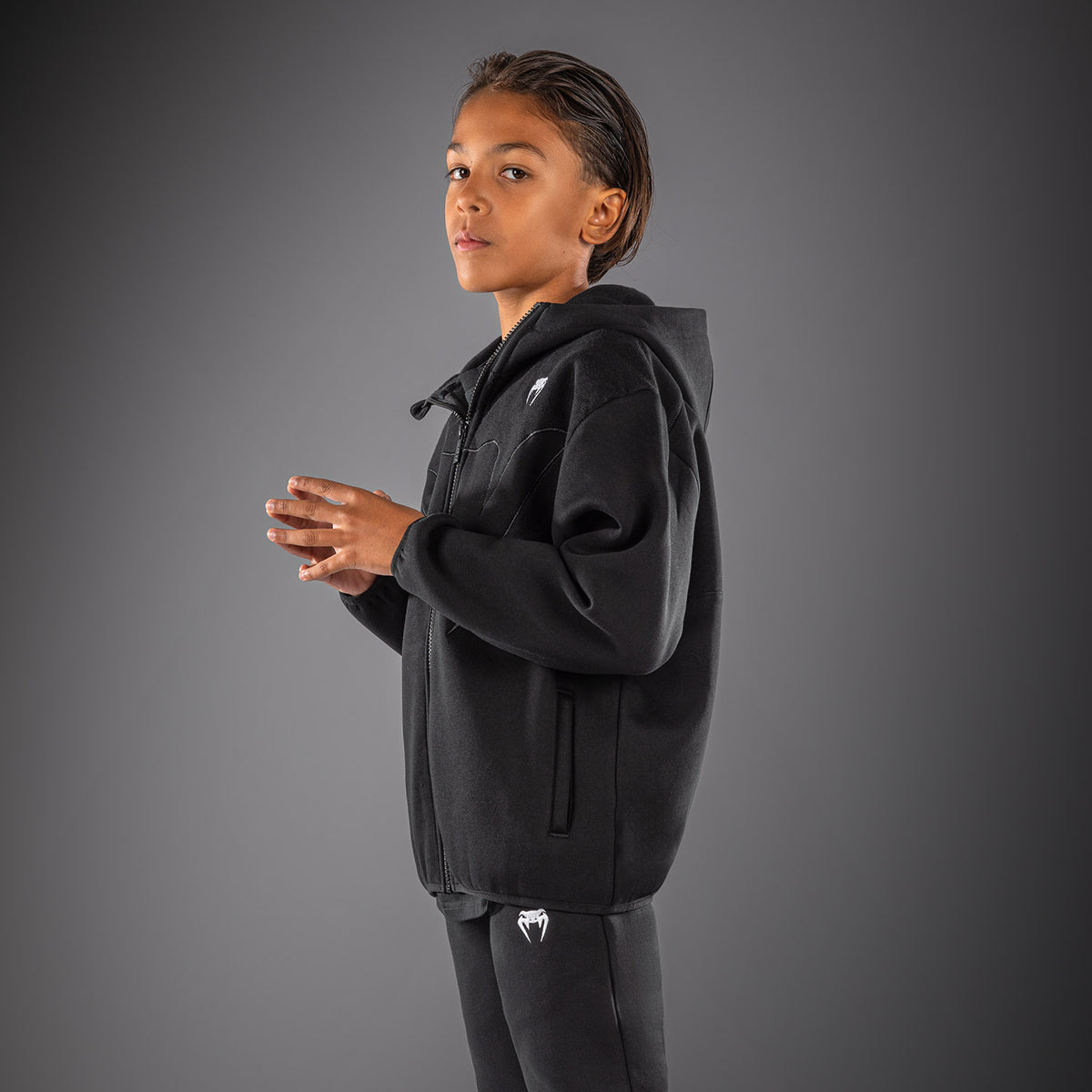 Venum Attack Fleece & Weave Kids Track Jacket - Black  product-type_Sweatshirts Venum